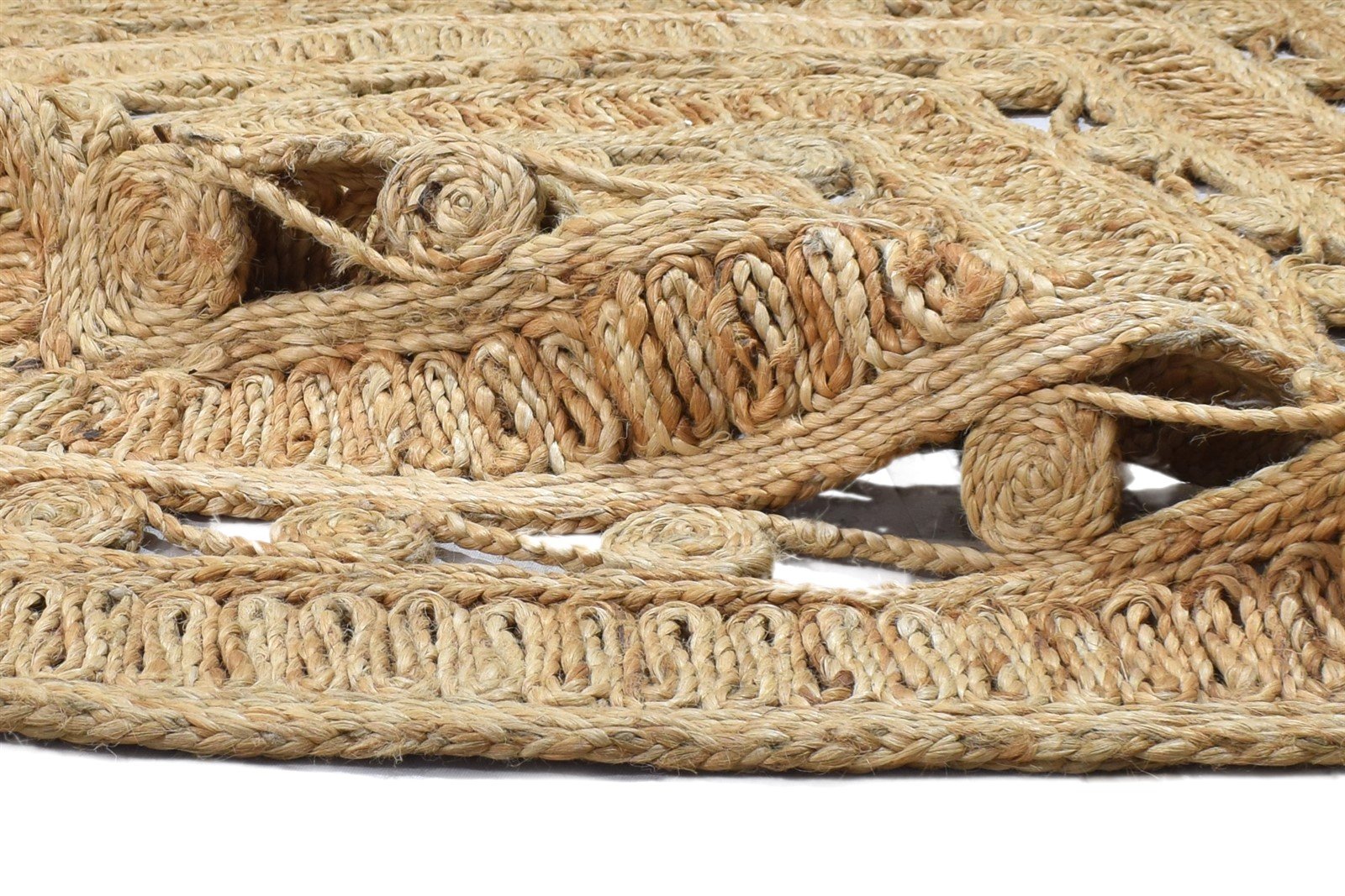 4' X 4' Rug Jute Beige Modern Hand Woven Scandinavian Solid Room Size Carpet   7864818466965