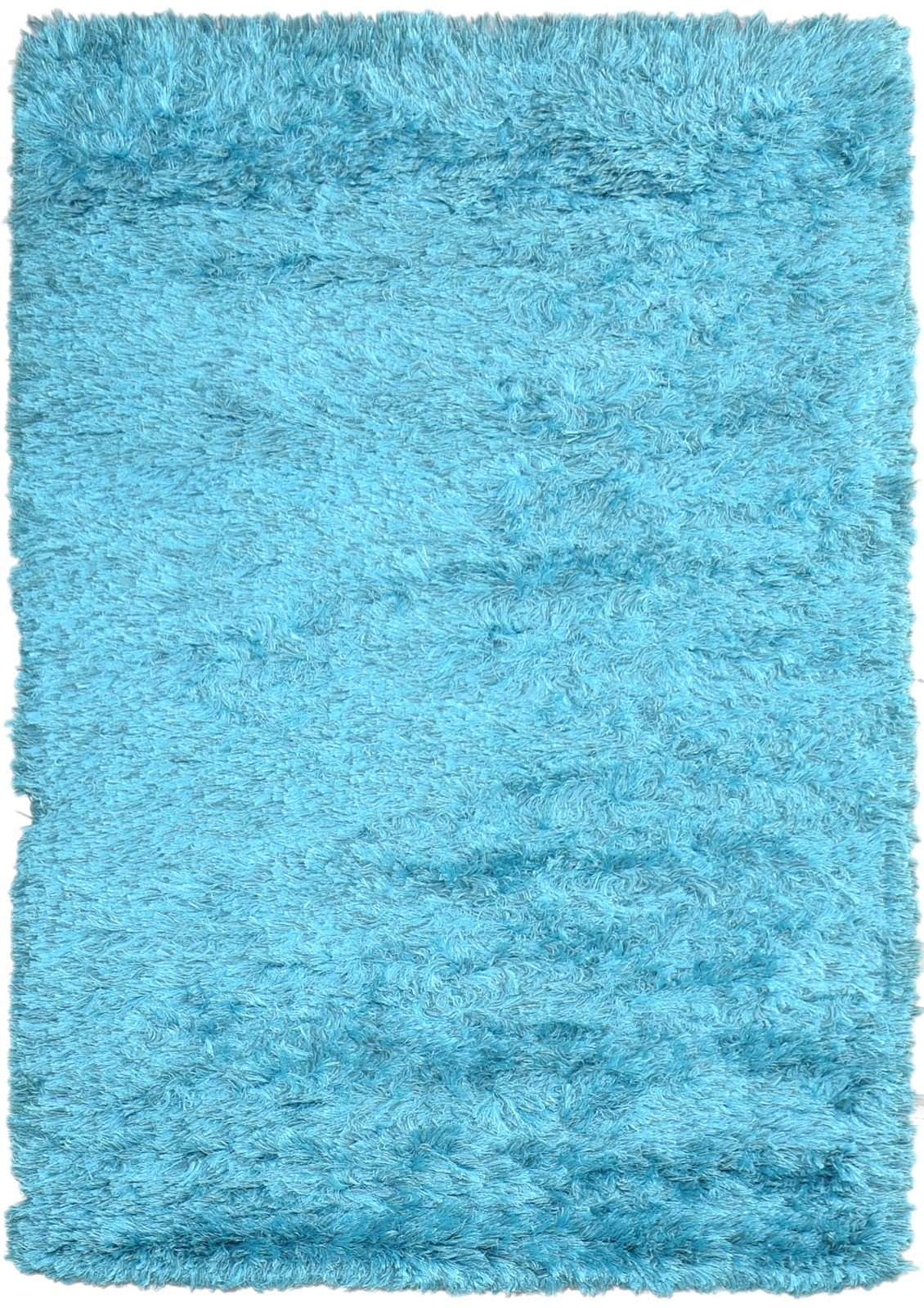 4' X 5' Rug Polyester Blue Shag Hand Woven Scandinavian Solid Room Size Carpet   7865109348501