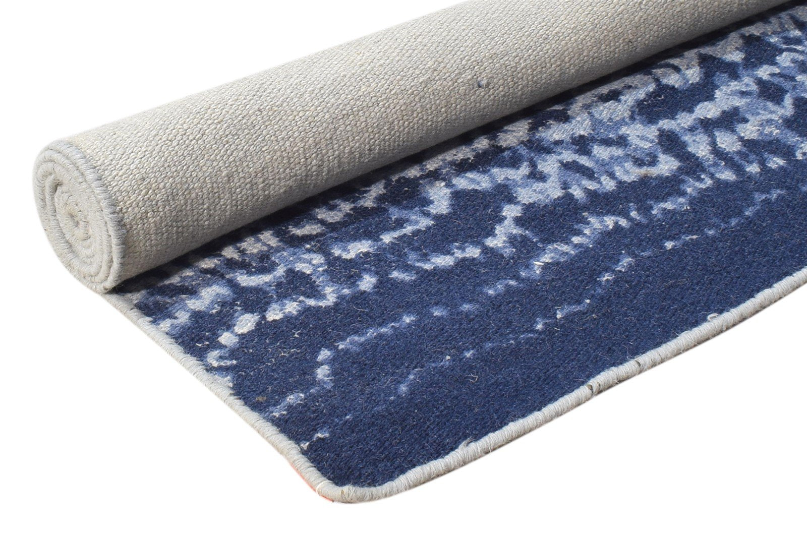 4' X 5' Rug Wool Blue Modern Dhurrie American Abstract Room Size Carpet   7864670355605