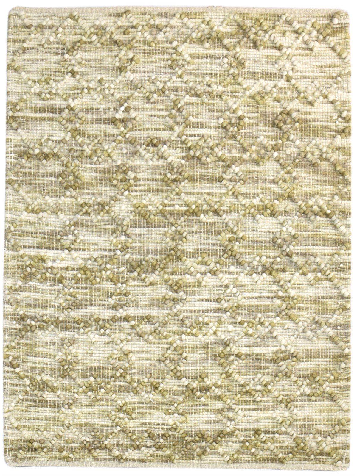 4' X 5' Rug Wool Green Modern Hand Woven Scandinavian Nordic Room Size Carpet   7865003606165