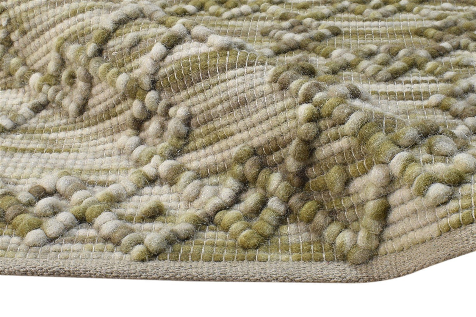 4' X 5' Rug Wool Green Modern Hand Woven Scandinavian Nordic Room Size Carpet   7865003606165