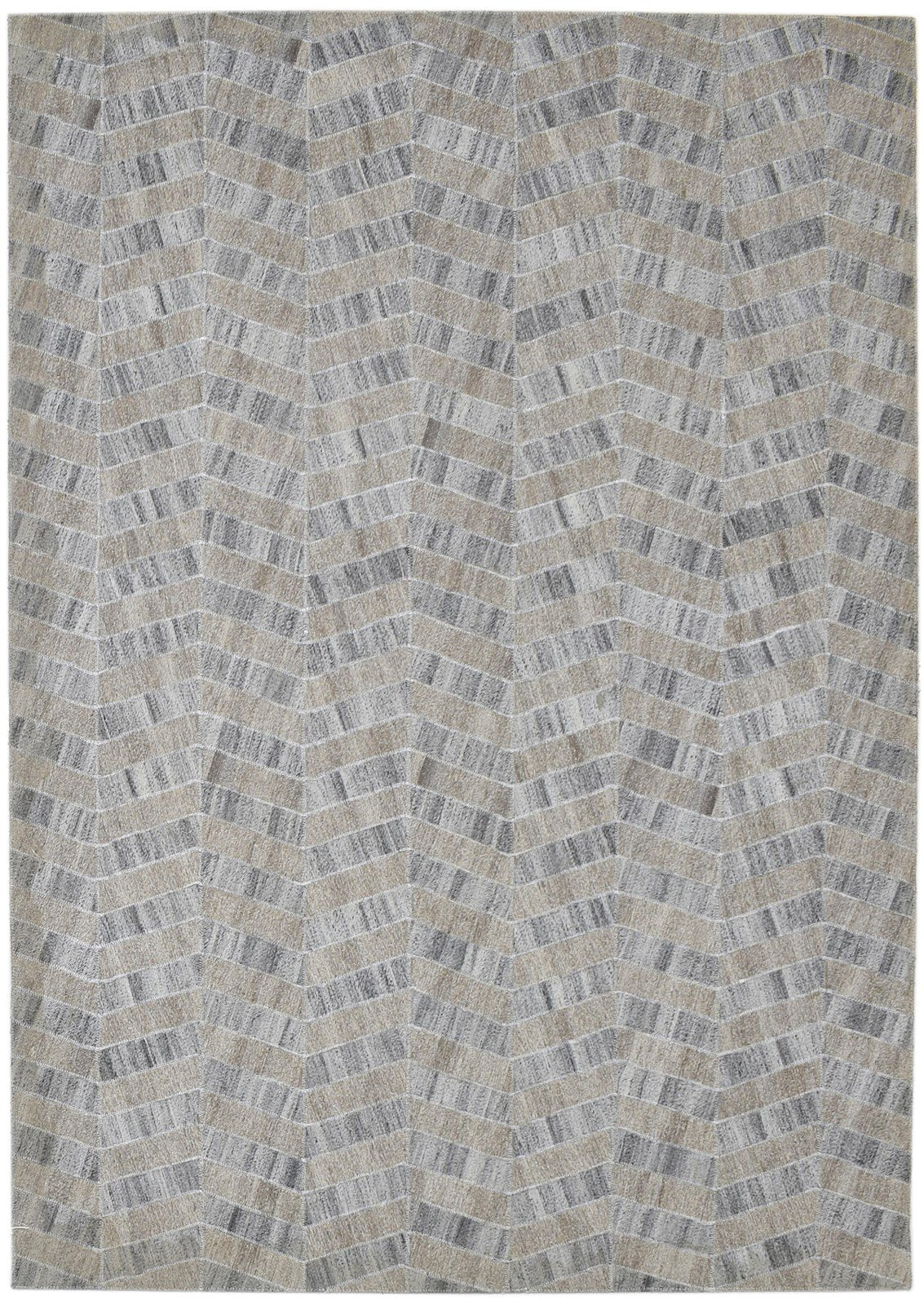 4' X 6' Rug Cotton Grey Modern Hand Woven French Chevron Room Size Carpet   7860685799573