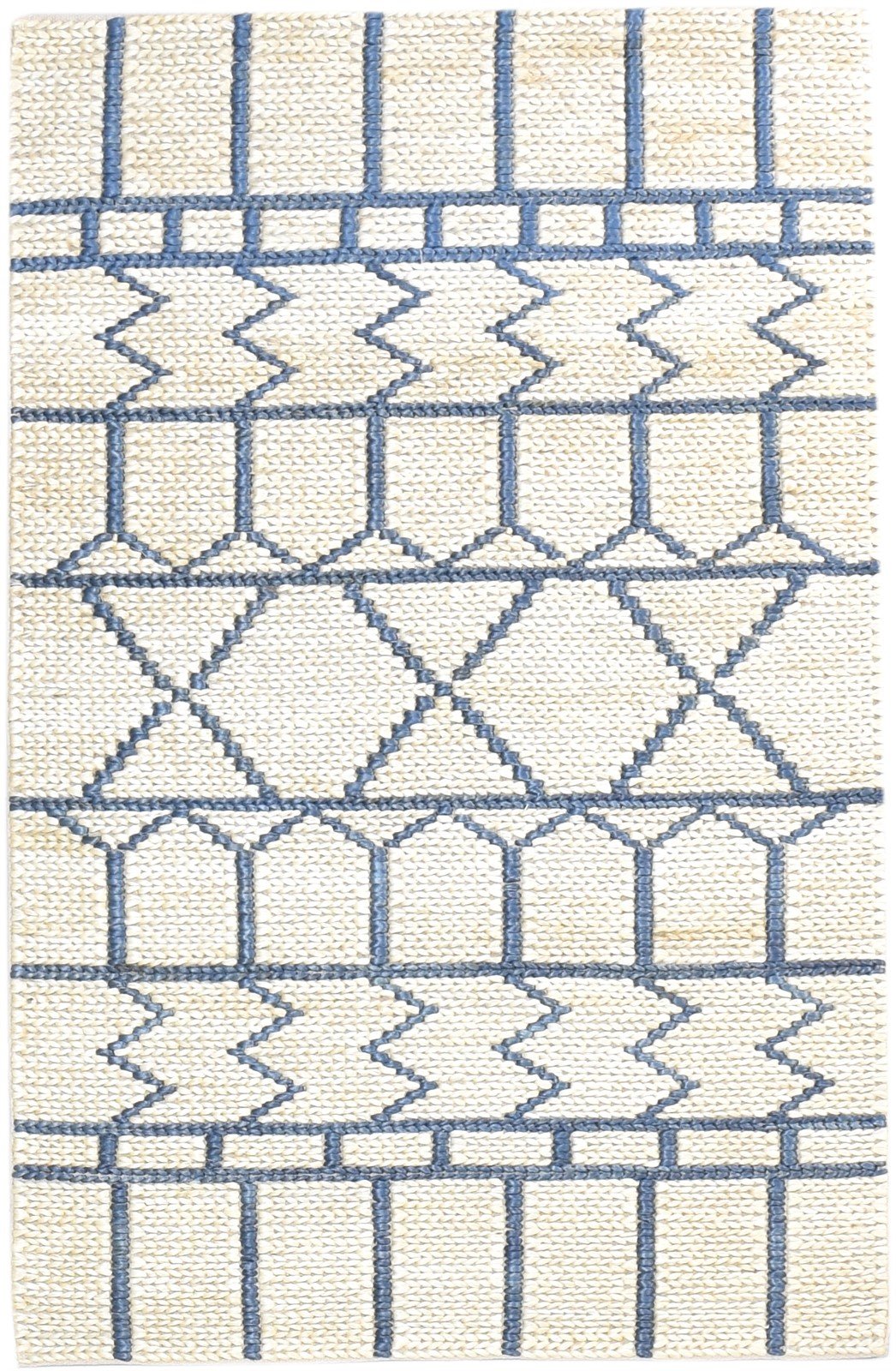 4' X 6' Rug Jute Beige Modern Hand-Hooked Moroccan Modern Room Size Carpet   7865139363989