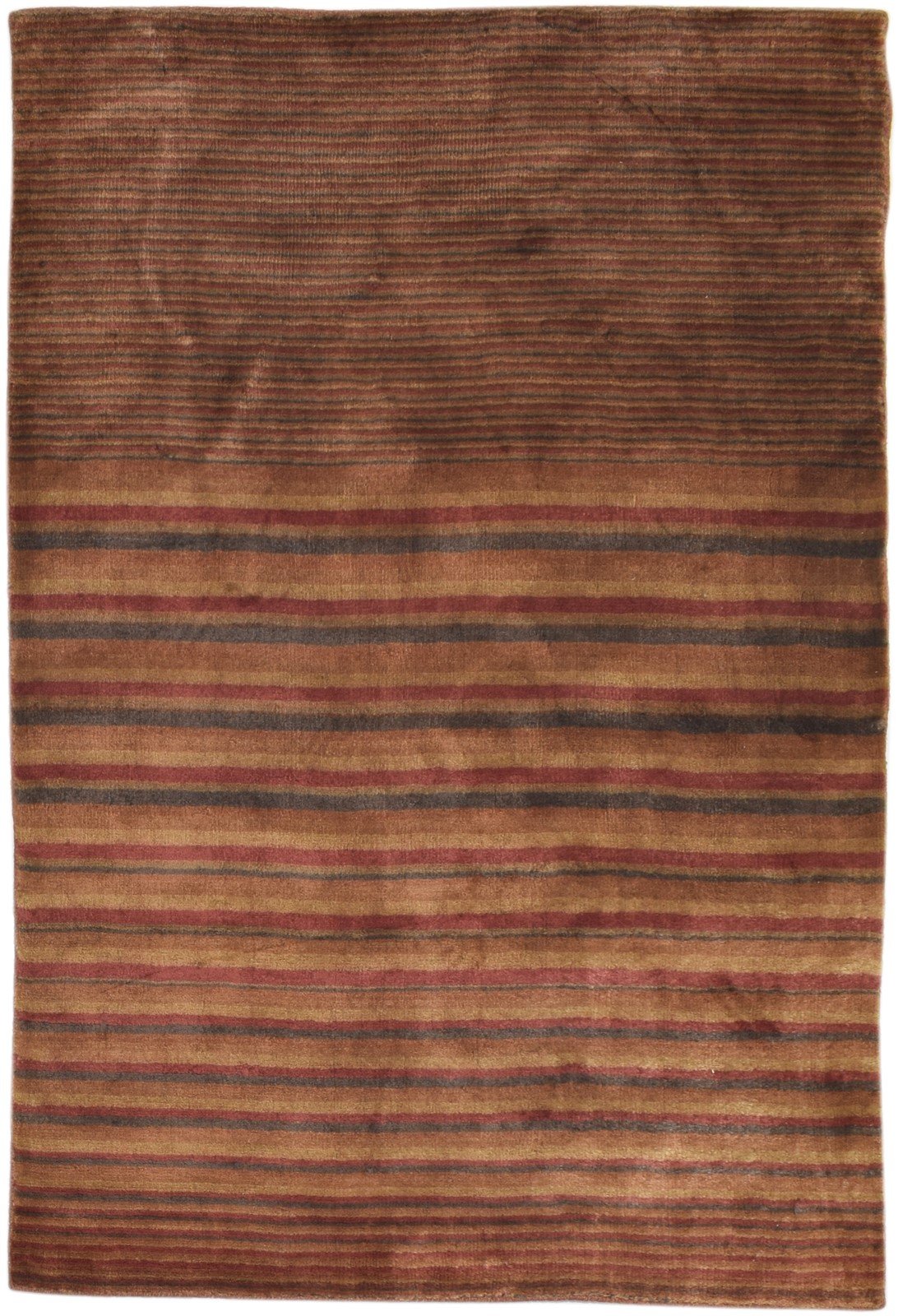 4' X 6' Rug Jute Rust Modern Handloom Scandinavian Striped Room Size Carpet   7860701298837