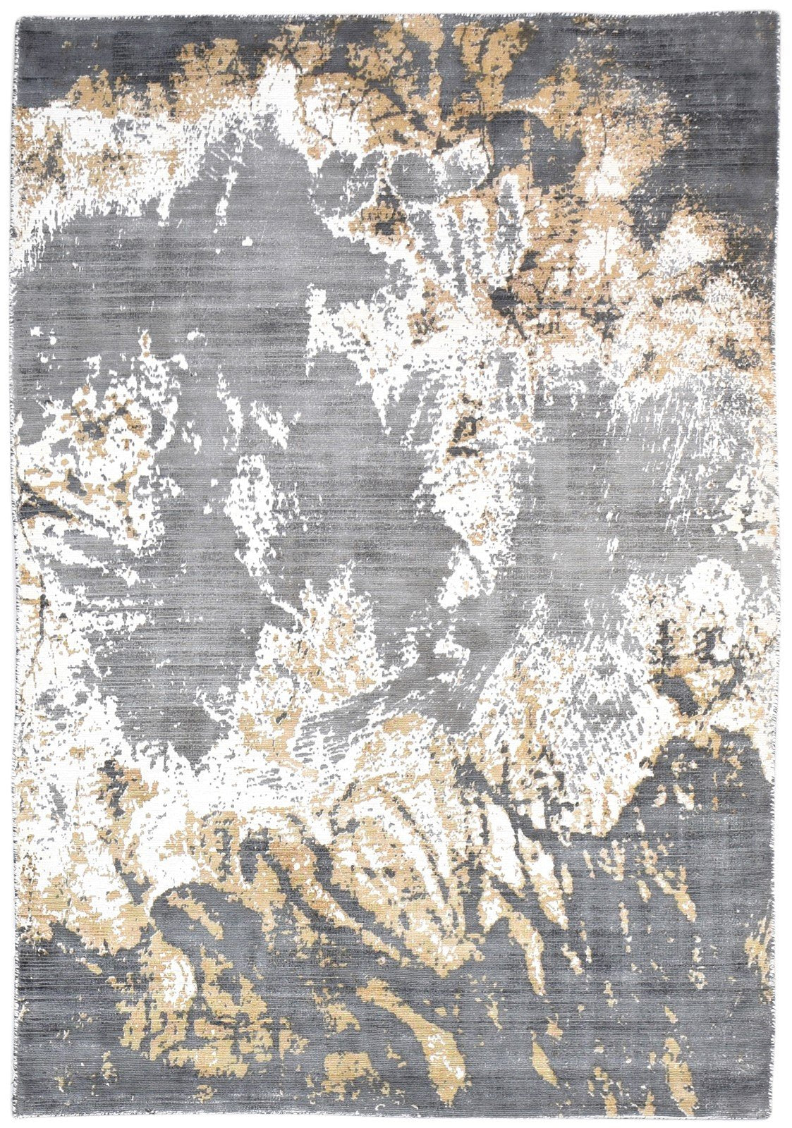 4' X 6' Rug Silk Dark Grey Modern Hand Woven Indian Abstract Room Size Carpet   7864162648213