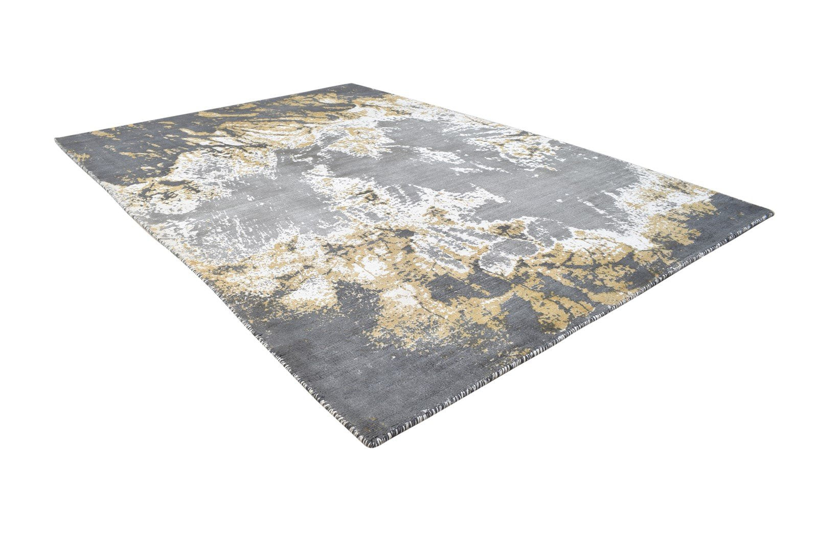 Lucina 4' X 6' Rug Silk Dark Grey Modern Hand Woven Indian Abstract   7864162648213