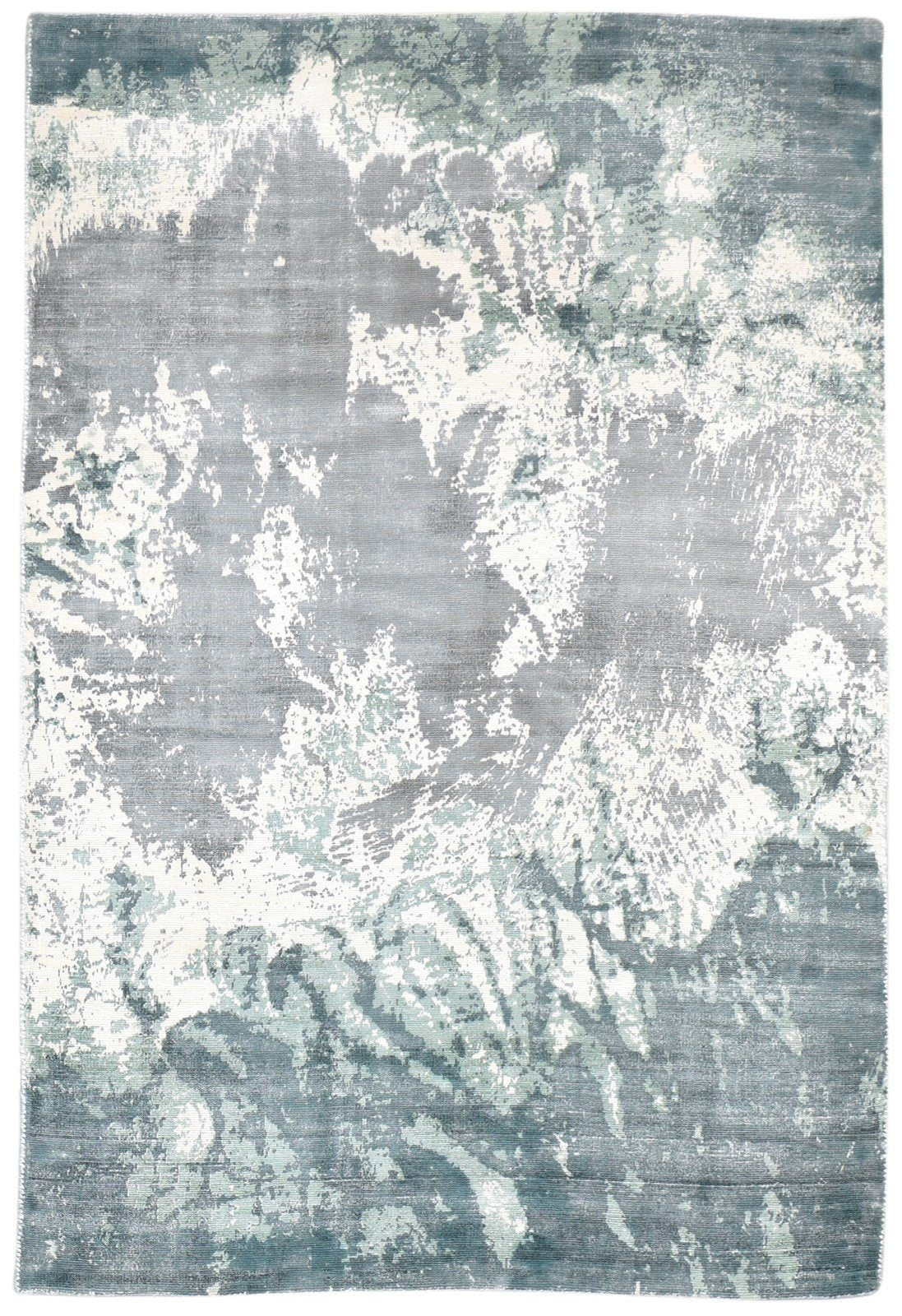 4' X 6' Rug Silk Grey Modern Hand Woven Indian Abstract Room Size Carpet   7864161304725