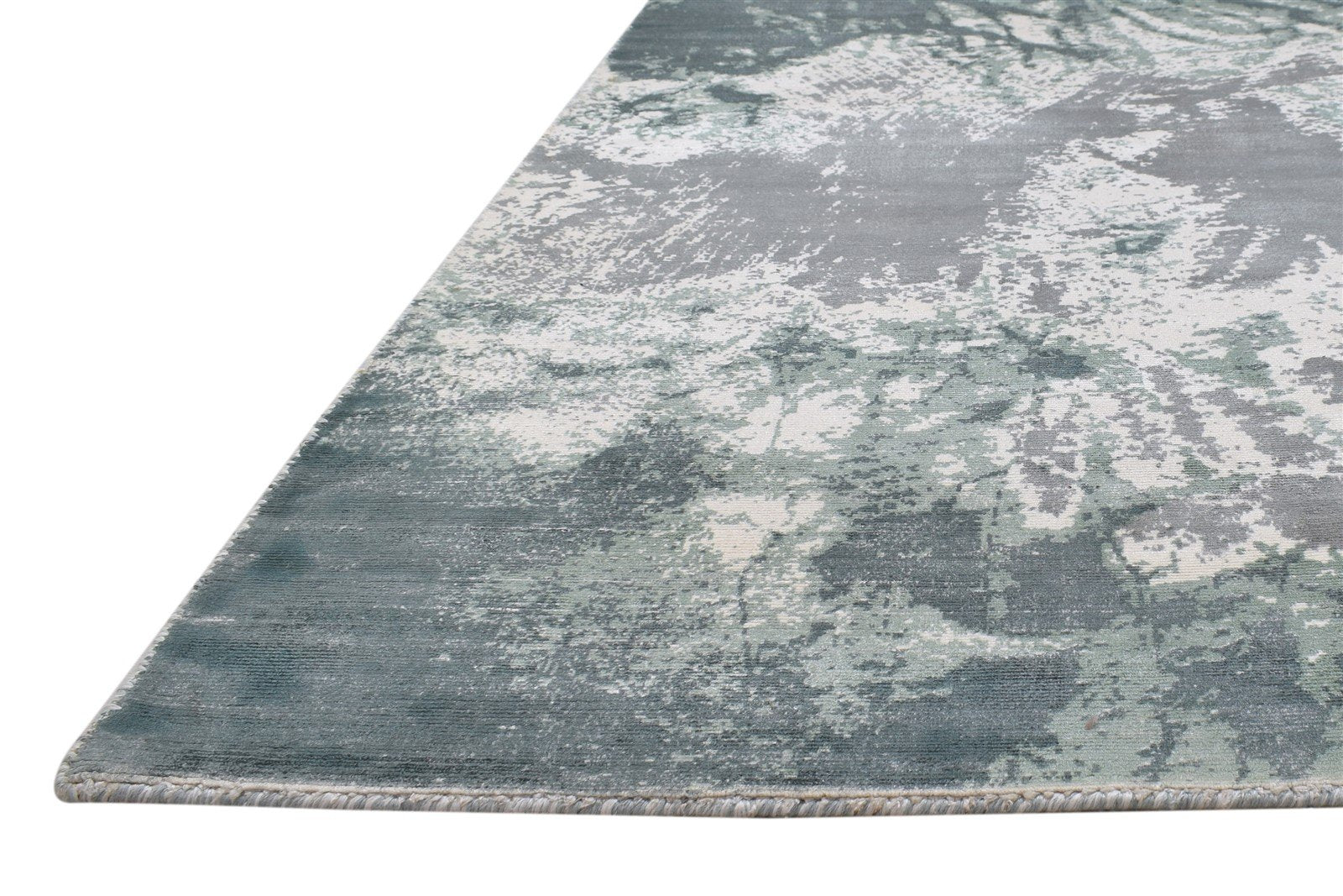4' X 6' Rug Silk Grey Modern Hand Woven Indian Abstract Room Size Carpet   7864161304725