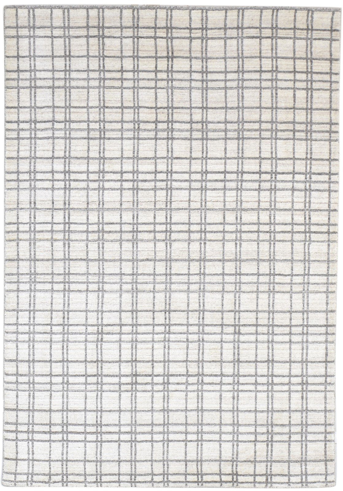 4' X 6' Rug Silk Sand Modern Handloom Scandinavian Plaids Room Size Carpet   7864159109269