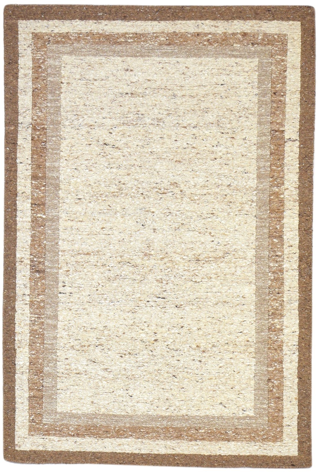 4' X 6' Rug Wool Beige Persian Hand Knotted Gabbeh Bordered Room Size Carpet   7864869060757
