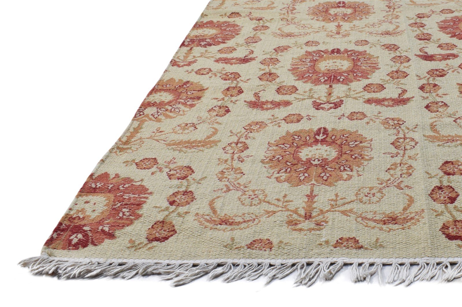 4' X 6' Rug Wool Brown Transitional Dhurrie Agra Modern Room Size Carpet   7865169870997