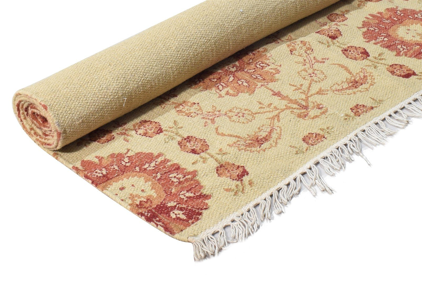 4' X 6' Rug Wool Brown Transitional Dhurrie Agra Modern Room Size Carpet   7865169870997