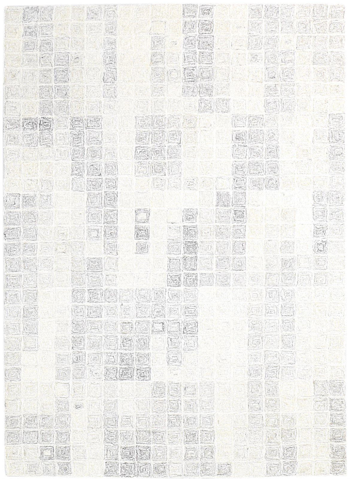 4' X 6' Rug Wool Cream Modern Hand Tufted Scandinavian Abstract Room Size Carpet   7865139724437