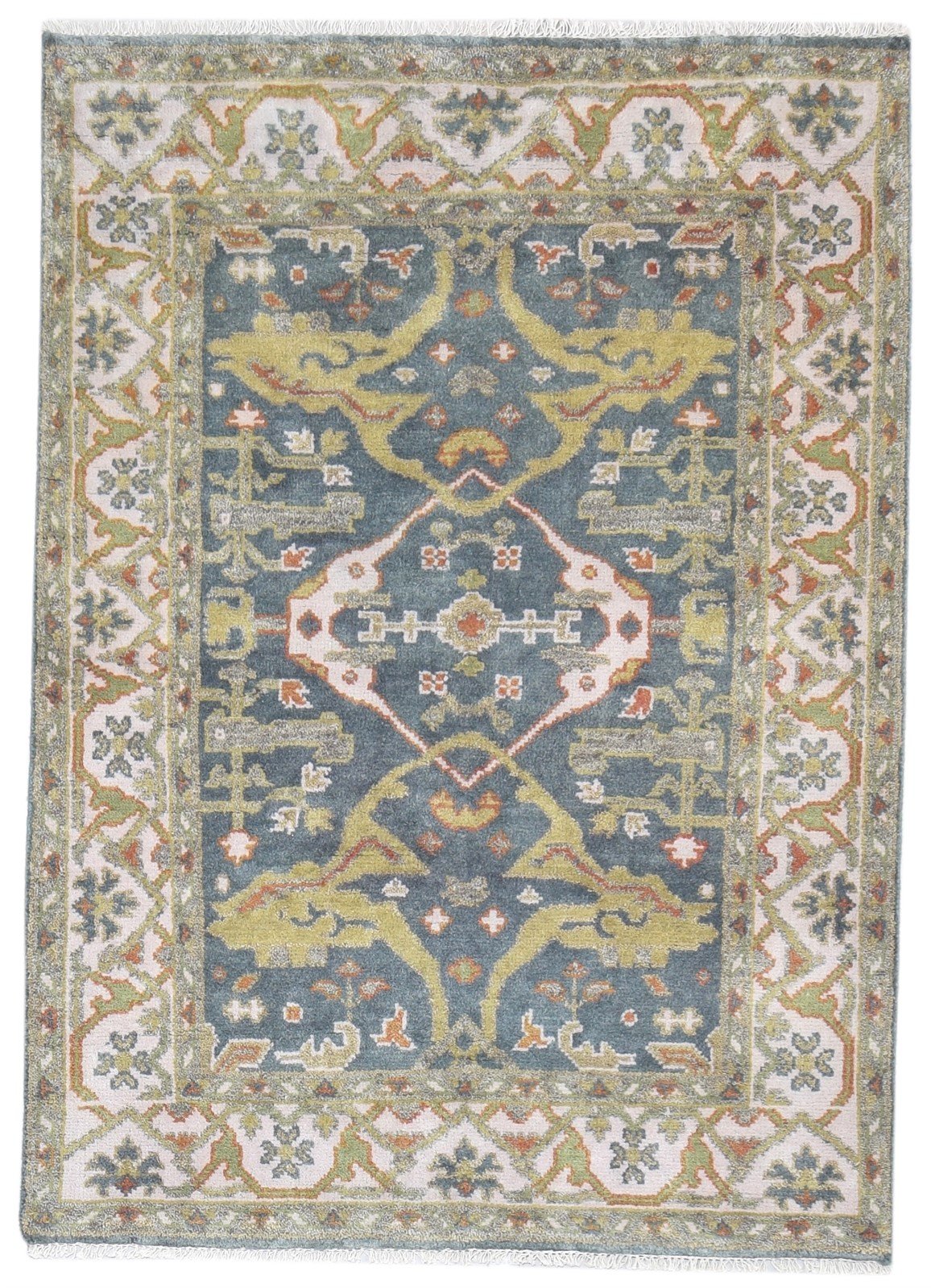 4' X 6' Rug Wool Dark Grey Persien Hand Knotted Oushak Oriental Room Size Carpet   7864328552597