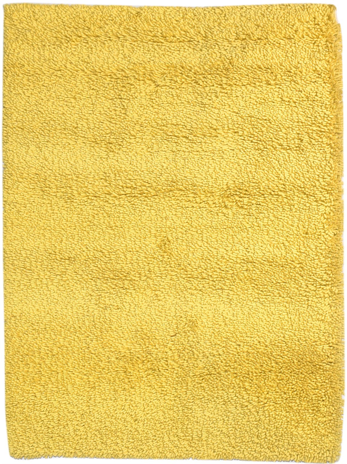 4' X 6' Rug Wool Gold Shag Hand Knotted Scandinavian Solid Room Size Carpet   7865243664533