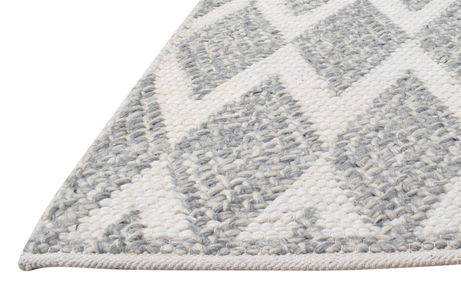 4' X 6' Rug Wool Grey Modern Hand Woven Scandinavian Nordic Room Size Carpet   7865002262677