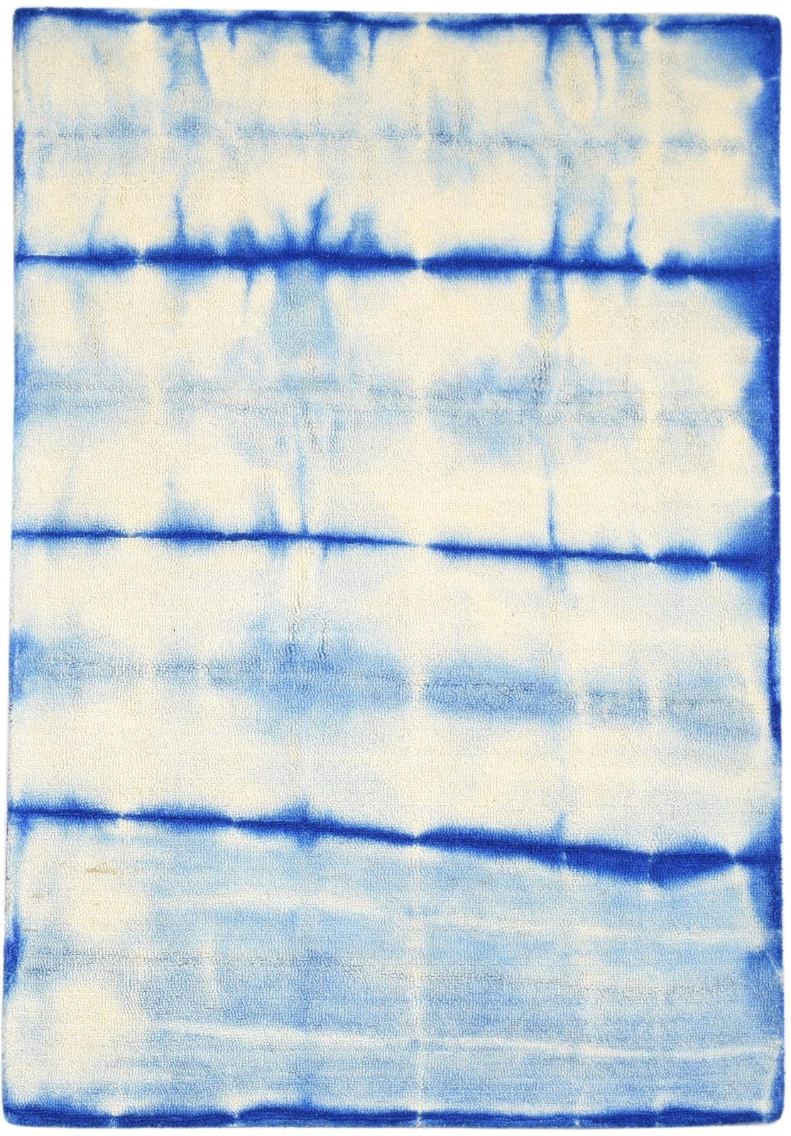 4' X 6' Rug Wool Red Modern Hand Tufted Shibori Tie Dye Room Size Carpet   7864295391381