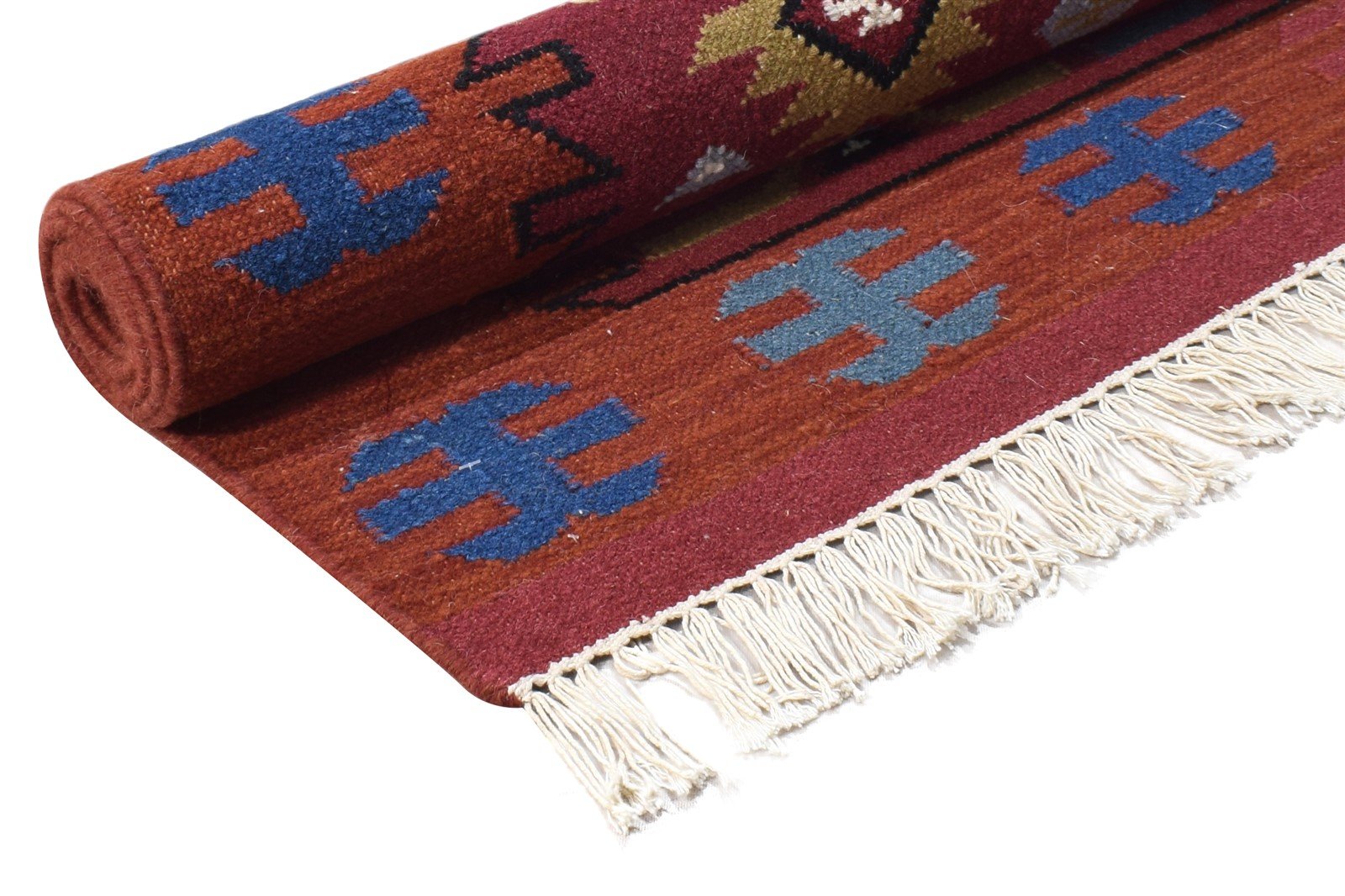 4' X 6' Rug Wool Red Persian Dhurrie Southwestern Oriental Room Size Carpet   7864987582613