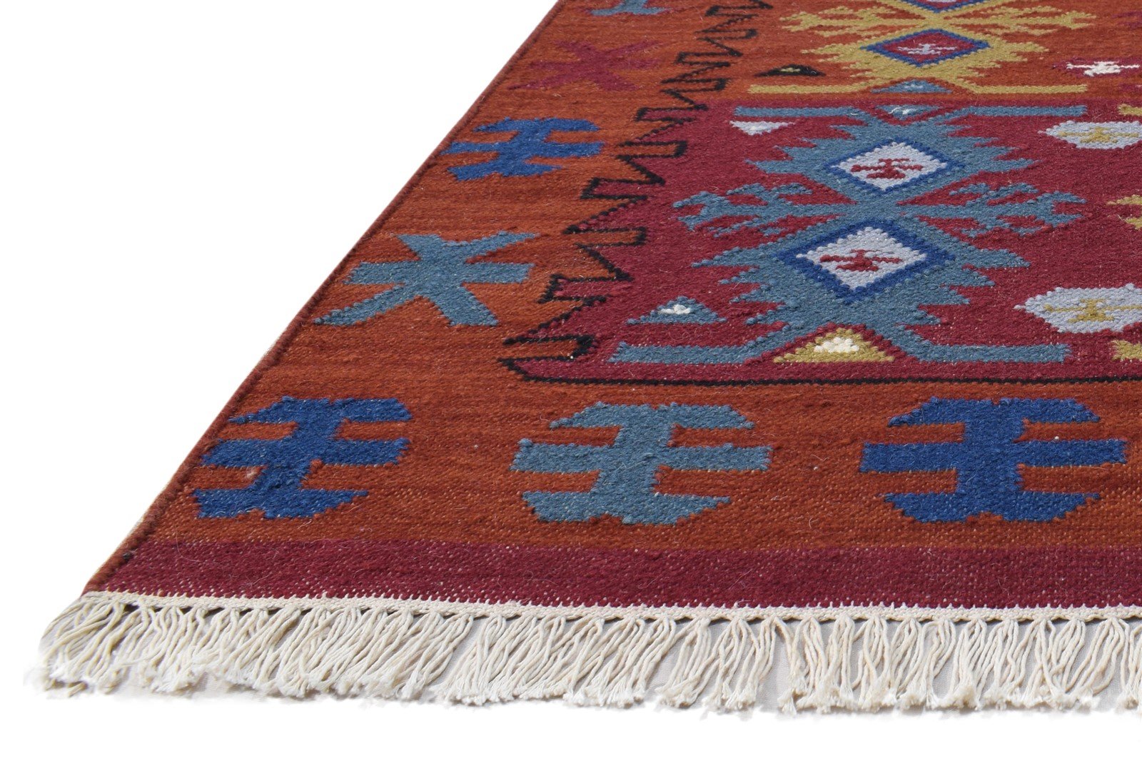 4' X 6' Rug Wool Red Southwestern Dhurrie American Tribal Room Size Carpet   7865002721429