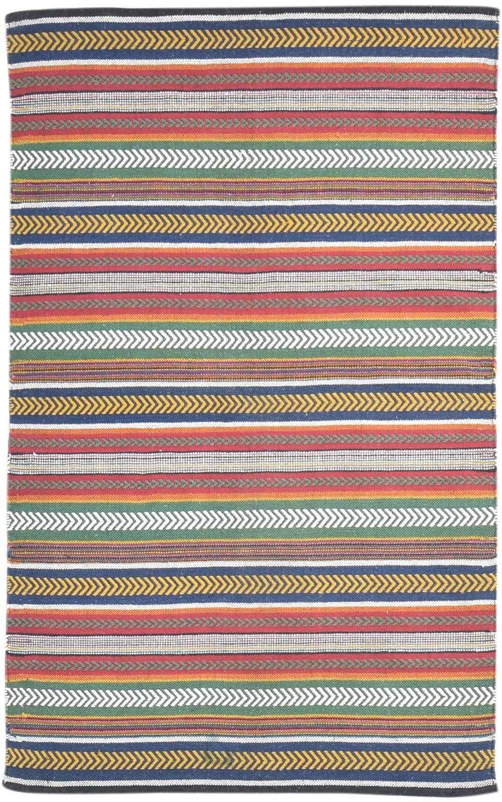 4' X 6' Rug Wool Red Tribal Dhurrie Southwestern Striped Room Size Carpet   7864671469717