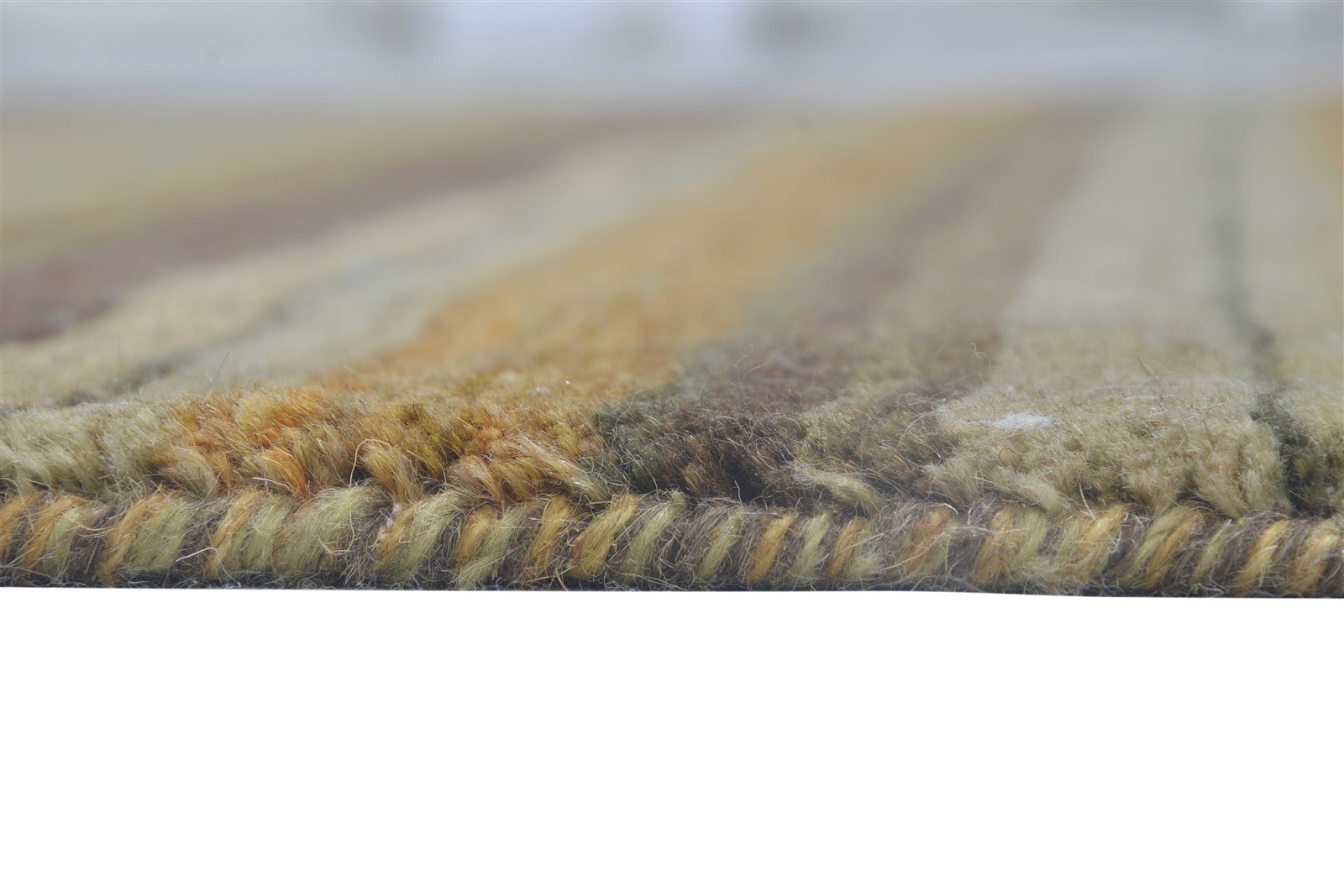 4' X 7' Rug Wool Rust Modern Hand Woven Indian Striped Room Size Carpet   7864511987861