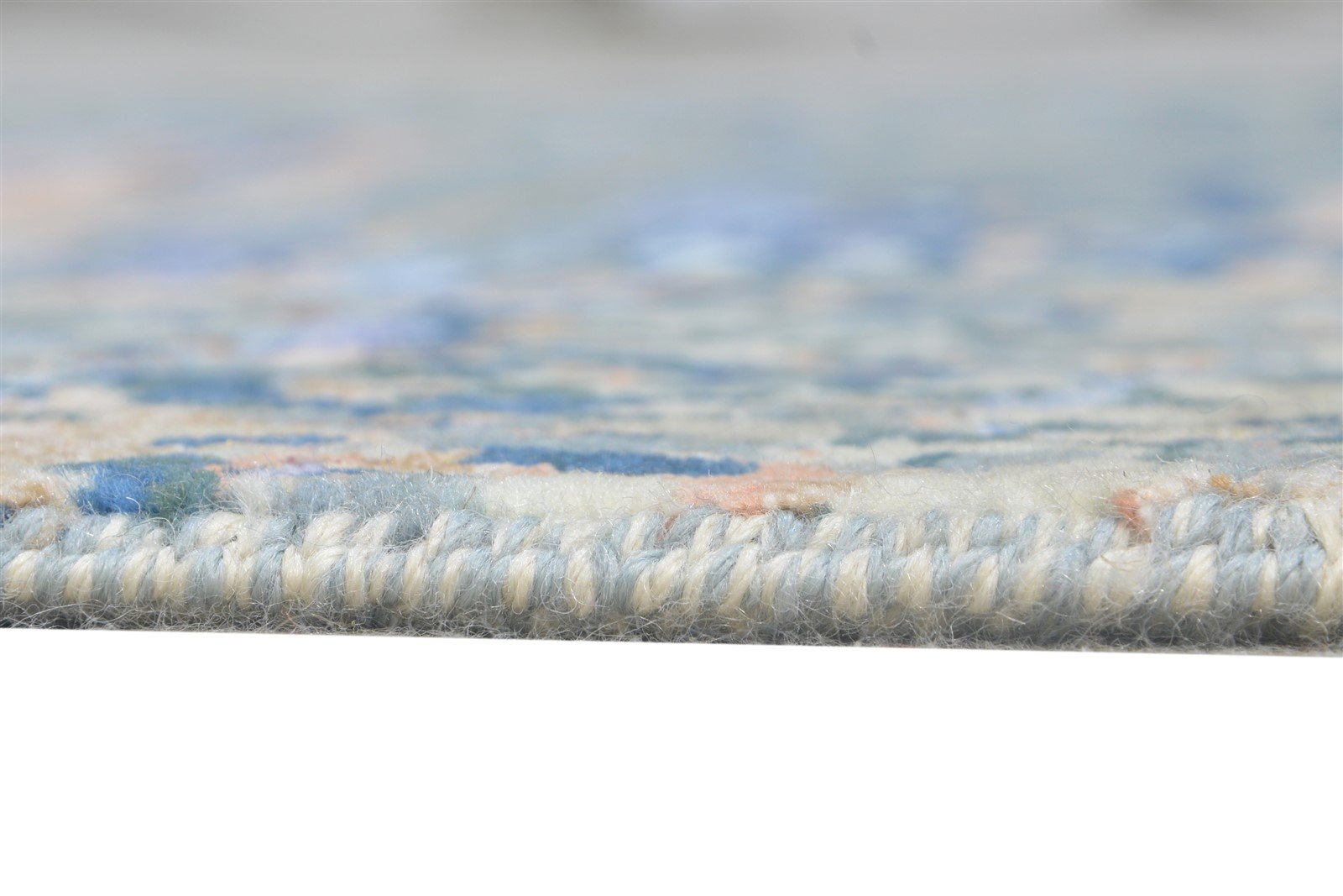 4X10 Rug Wool / Silk Blue Modern Hand Knotted Indian Abstract Room Size Runner   7864594366613