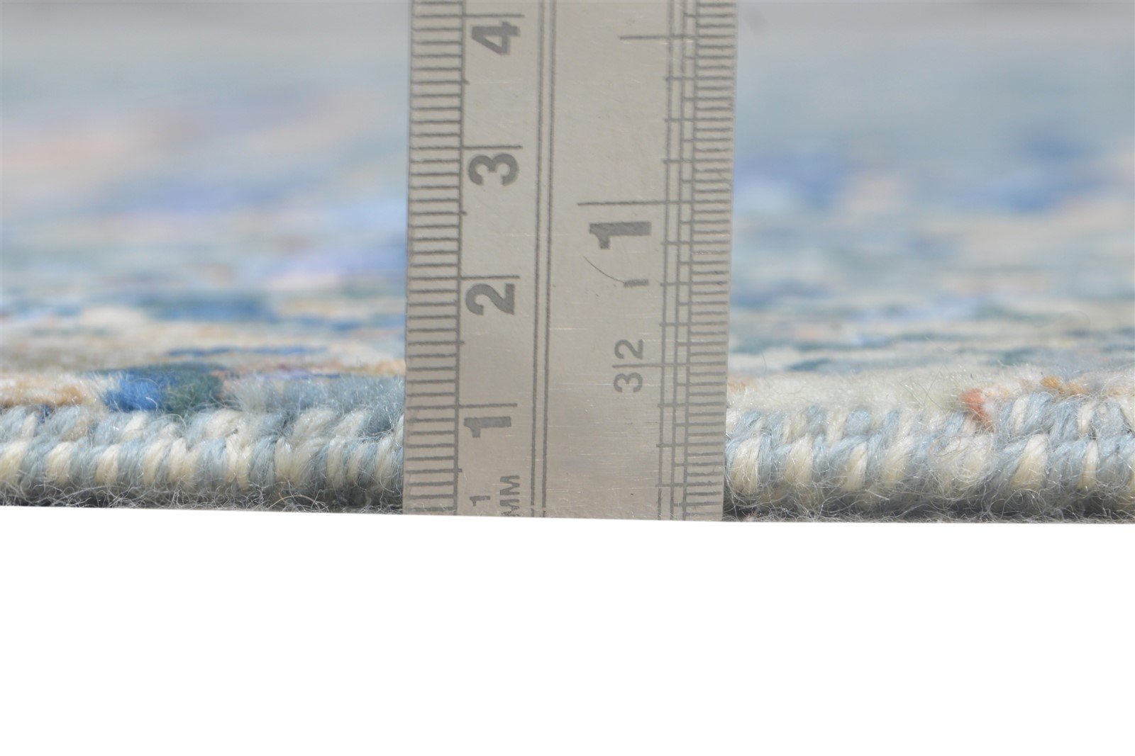 4X10 Rug Wool / Silk Blue Modern Hand Knotted Indian Abstract Room Size Runner   7864594366613