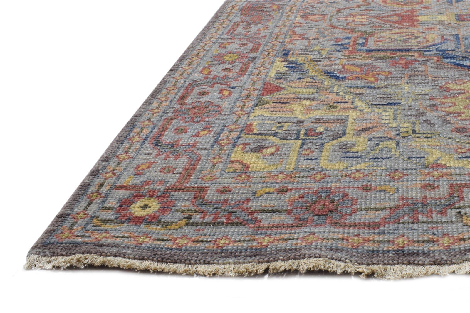 4X5 Rug Wool Wine Persian Hand Knotted Heriz-Indian Oriental Room Size Carpet   7865120882837