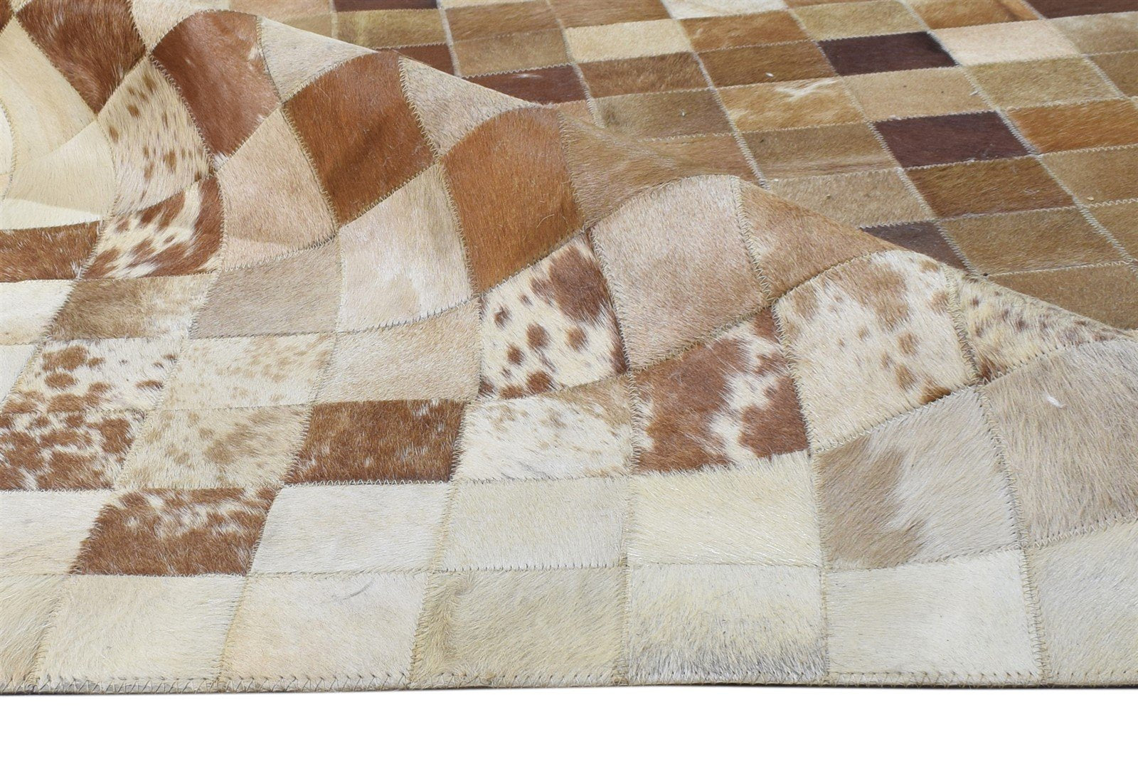4X6 Rug Leather Brown Modern Flatweave Scandinavian Geometric Room Size Carpet   7864580833429