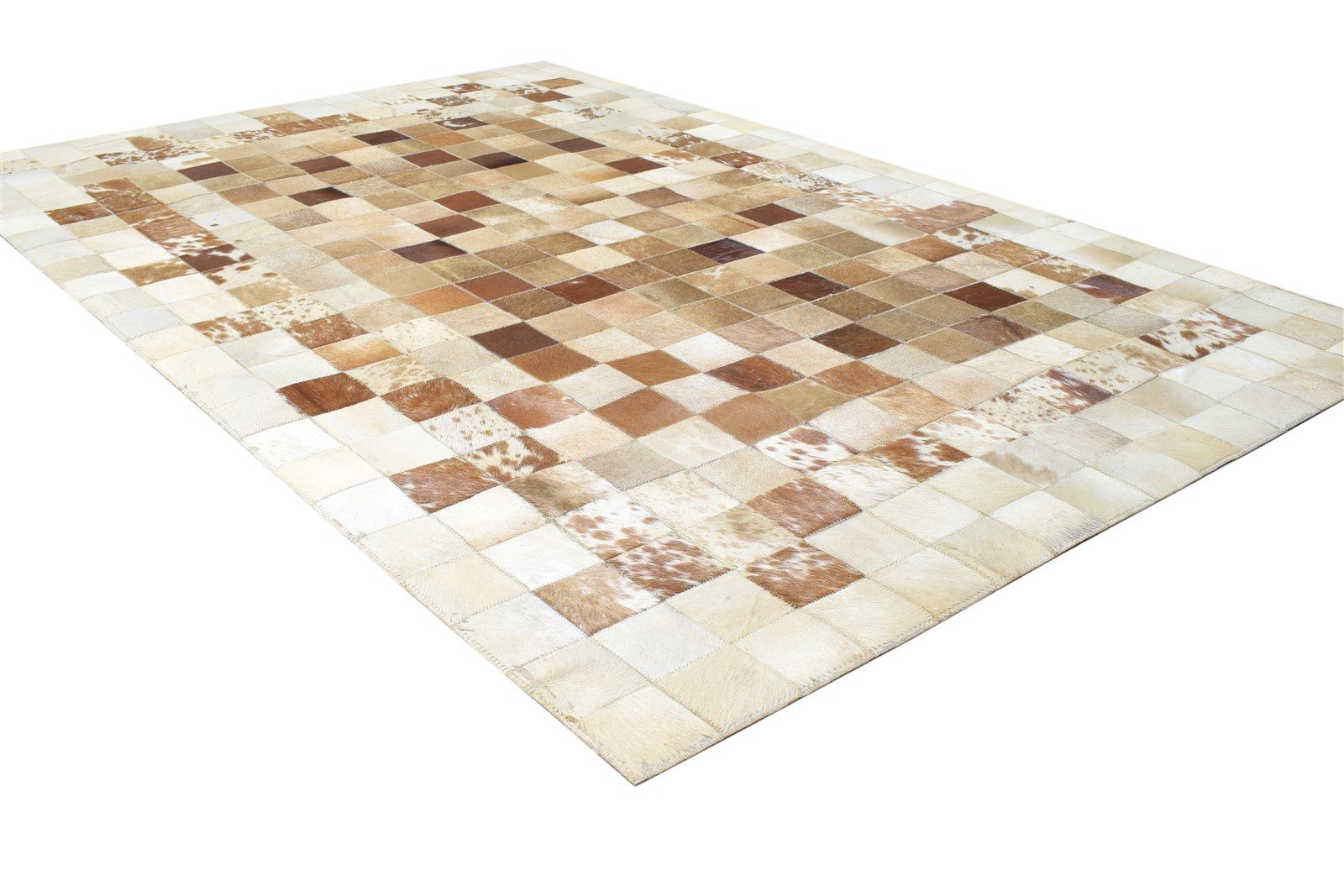 4X6 Rug Leather Brown Modern Flatweave Scandinavian Geometric Room Size Carpet   7864580833429