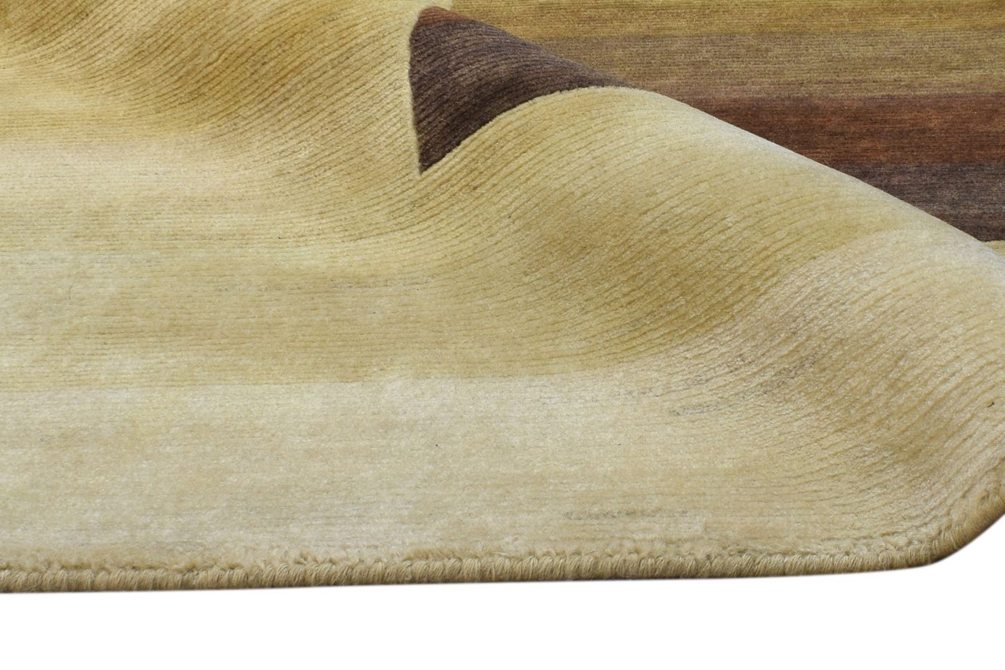 4X6 Rug Wool Brown Modern Hand Knotted Scandinavian Abstract Room Size Carpet   7865108267157