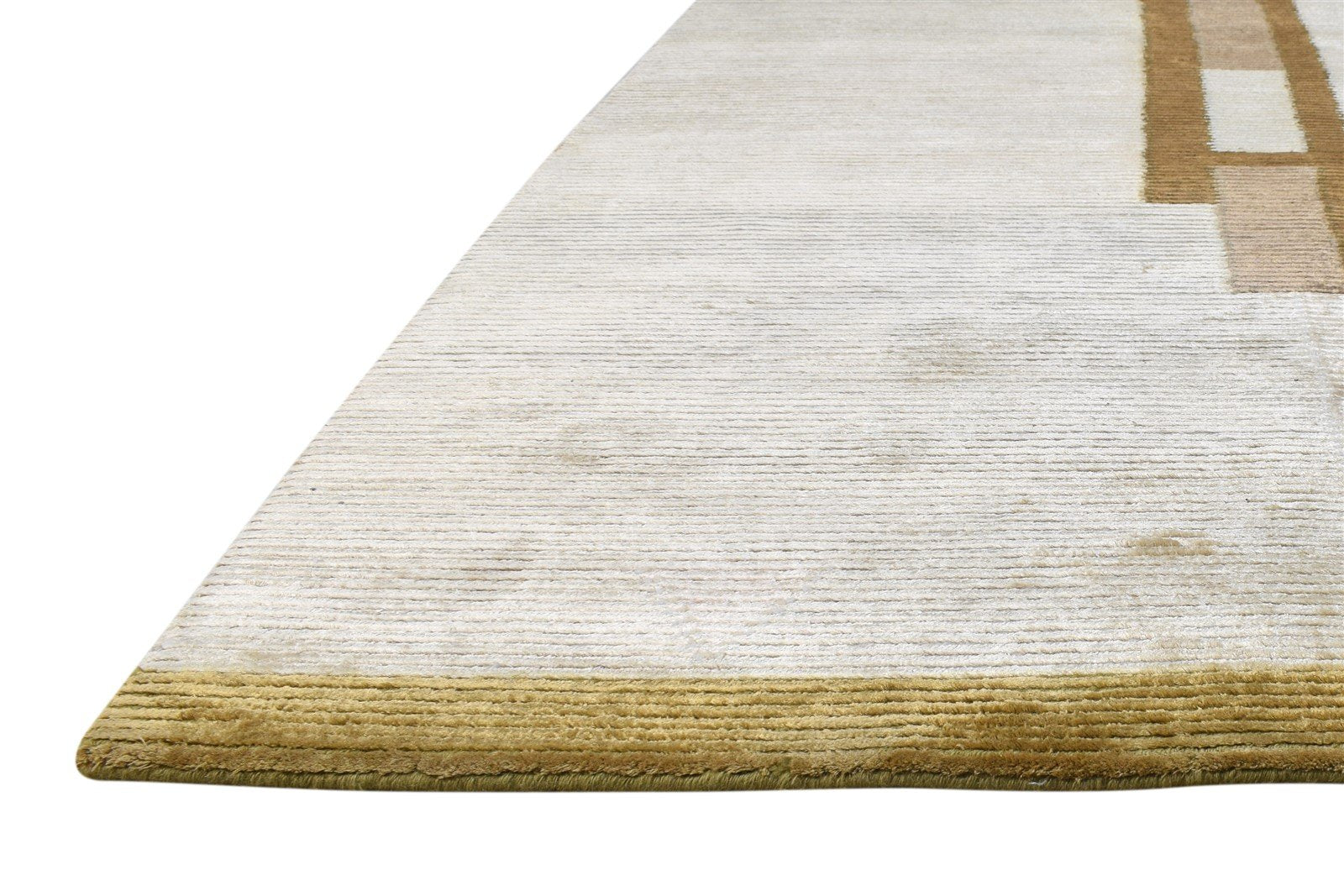 4X6 Rug Wool / Silk Beige Modern Hand Knotted Scandinavian Abstract Room Size   7865108594837