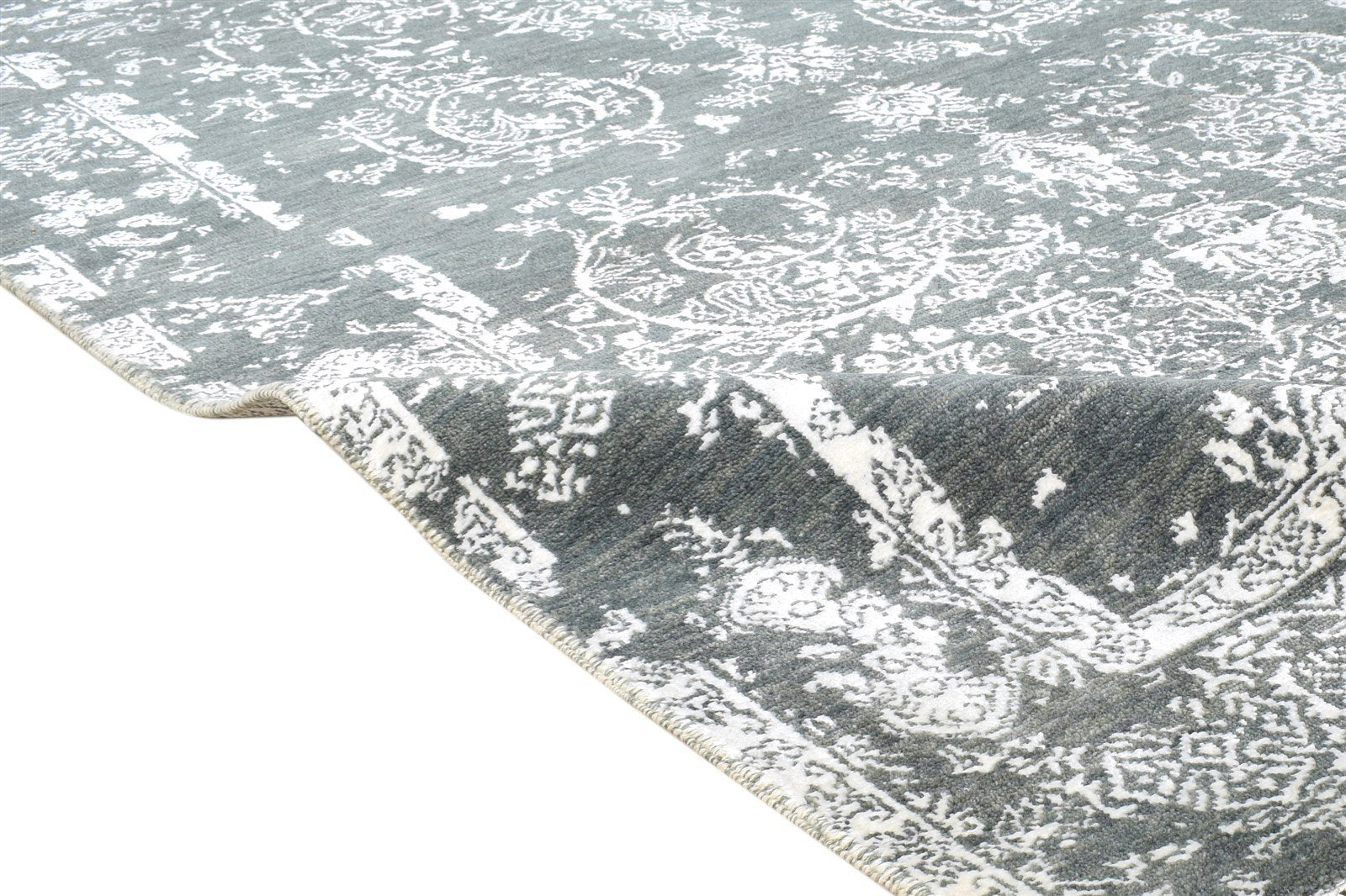 4X6 Rug Wool / Silk Charcoal Modern Hand Knotted Oriental Abstract Room Size   7865148899477