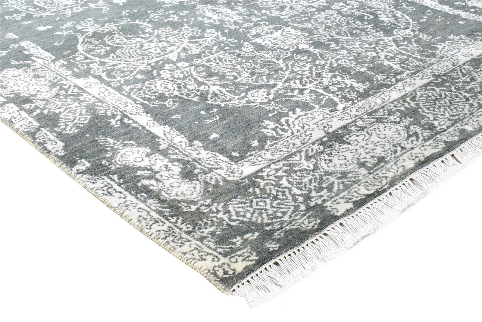 4X6 Rug Wool / Silk Charcoal Modern Hand Knotted Oriental Abstract Room Size   7865148899477