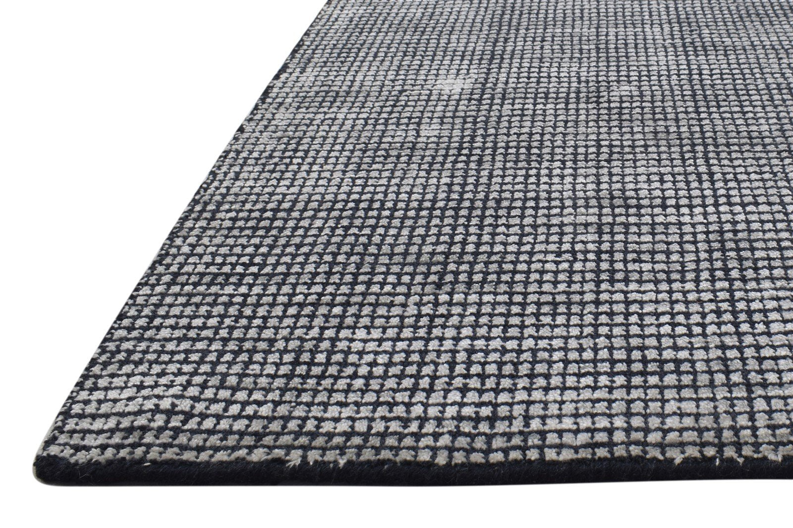 4X7 Rug Wool / Silk Charcoal Modern Handloom Scandinavian Solid Room Size   7864158781589