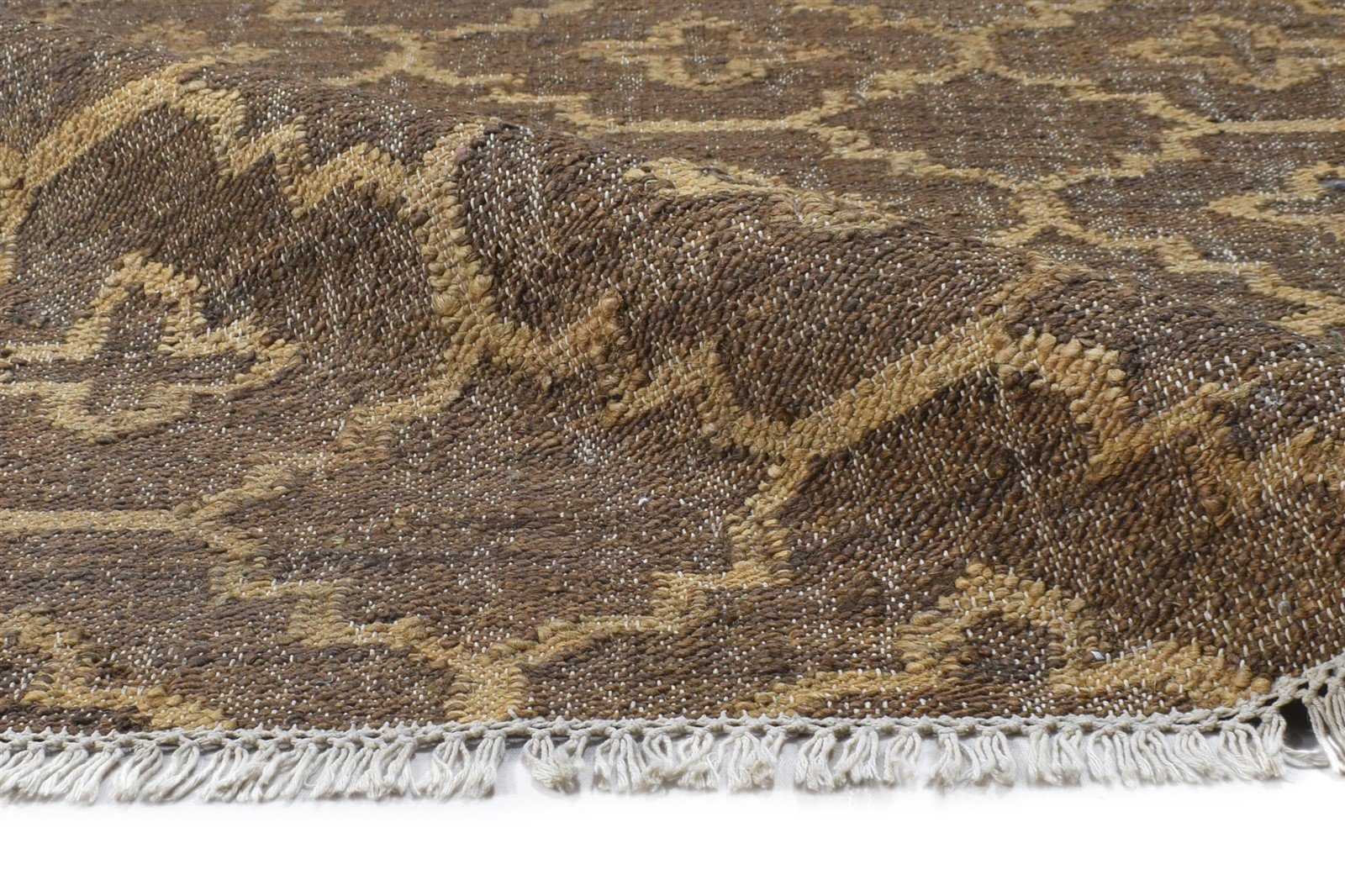 5' X 7' Rug Jute Brown Modern Hand Woven Moroccan Trellis Room Size Carpet   7864794153109