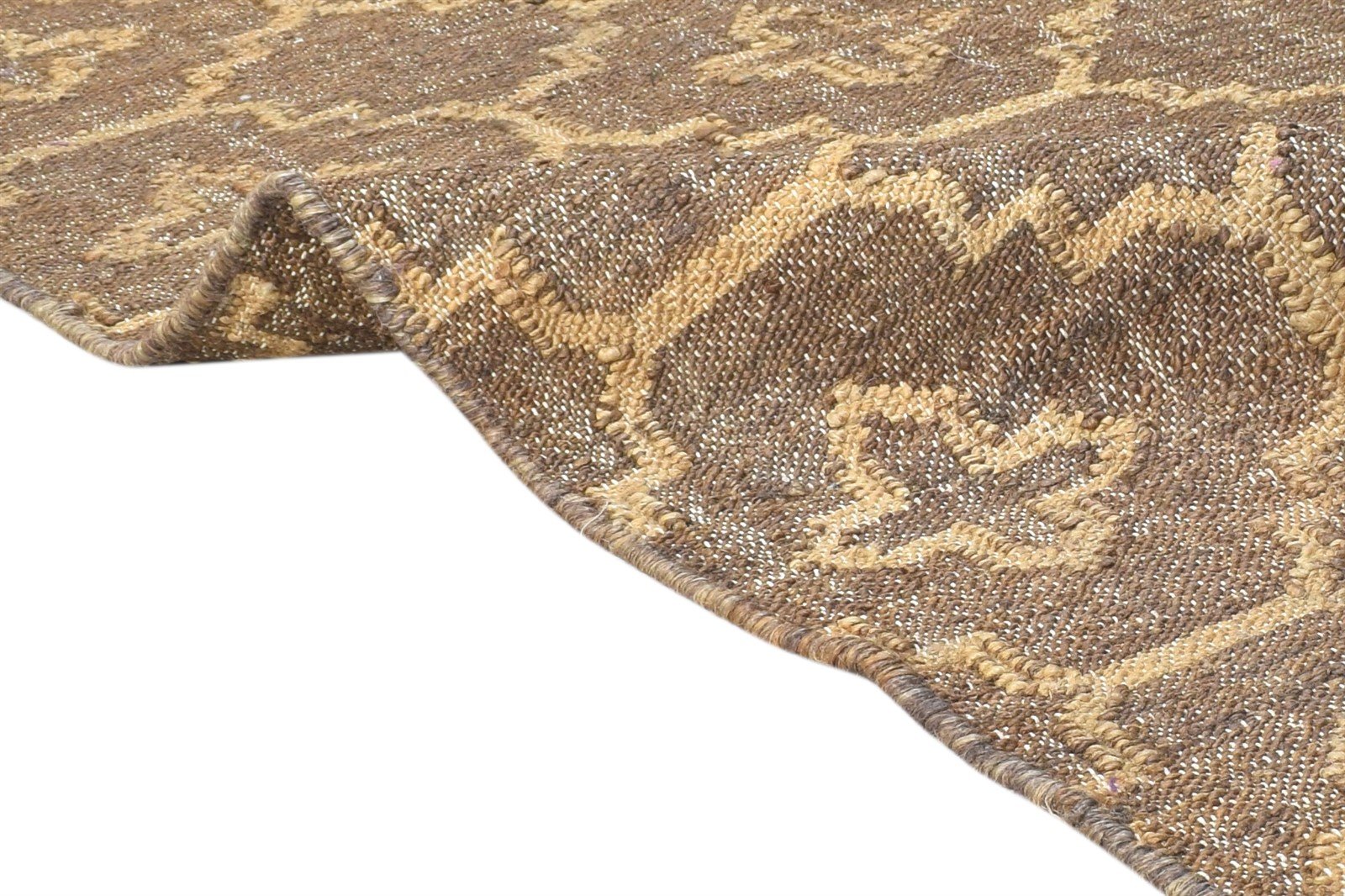5' X 7' Rug Jute Brown Modern Hand Woven Moroccan Trellis Room Size Carpet   7864794153109