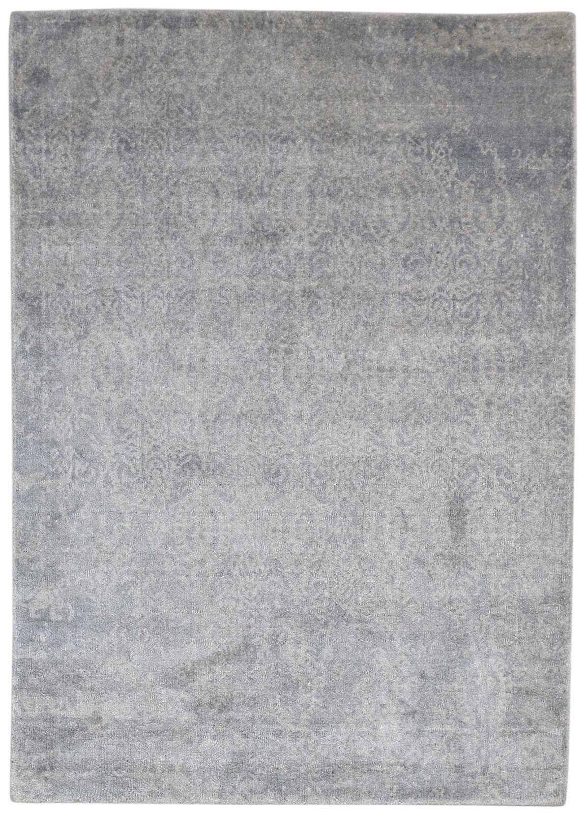 5' X 7' Rug Silk Dark Grey Modern Handloom French Floral Room Size Carpet   7864153538709