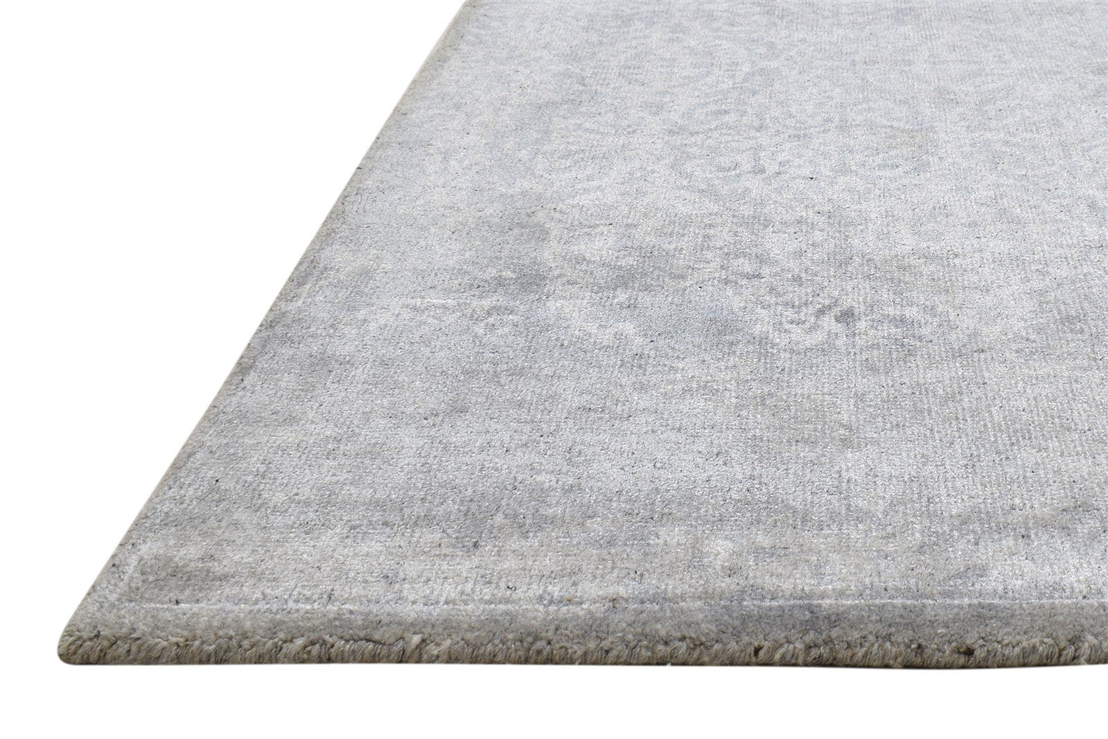 5' X 7' Rug Silk Dark Grey Modern Handloom French Floral Room Size Carpet   7864153538709