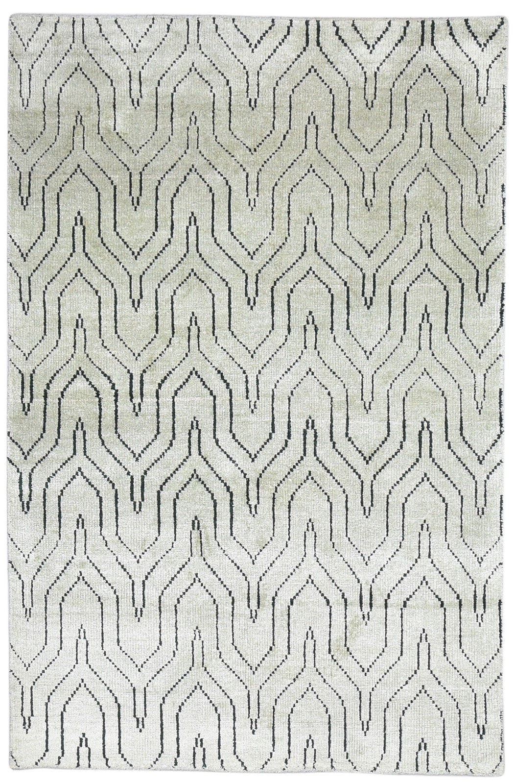 5' X 7' Rug Silk Grey Modern Hand Knotted Scandinavian Trellis Room Size Carpet   7864413552789