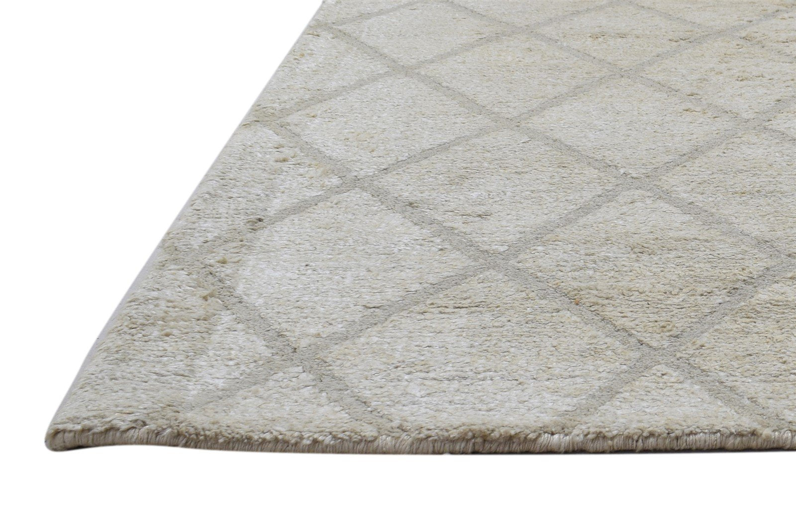 5' X 7' Rug Silk Sand Modern Hand Knotted Moroccan Diamond Room Size Carpet   7864223039637