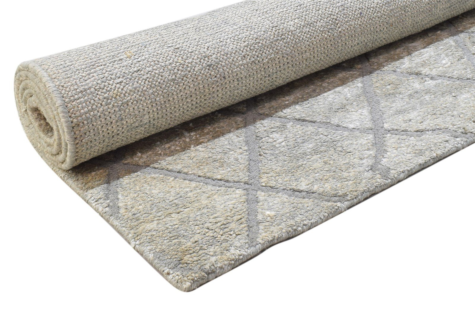 5' X 7' Rug Silk Sand Modern Hand Knotted Moroccan Diamond Room Size Carpet   7864228642965