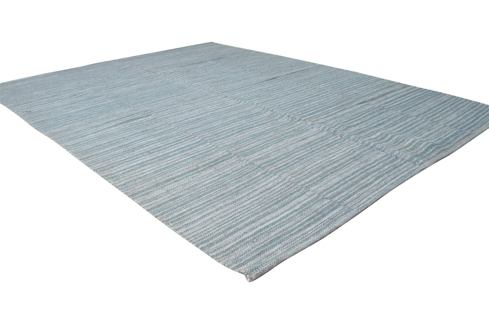 5' X 7' Rug Wool Blue Modern Dhurrie Scandinavian Striped Room Size Carpet   7865162563733