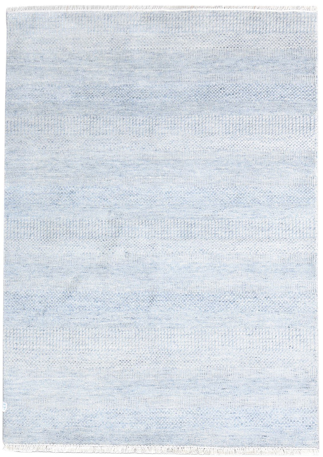 5' X 7' Rug Wool Blue Modern Hand Knotted Agra Grass Trellis Room Size Carpet   7864611471509