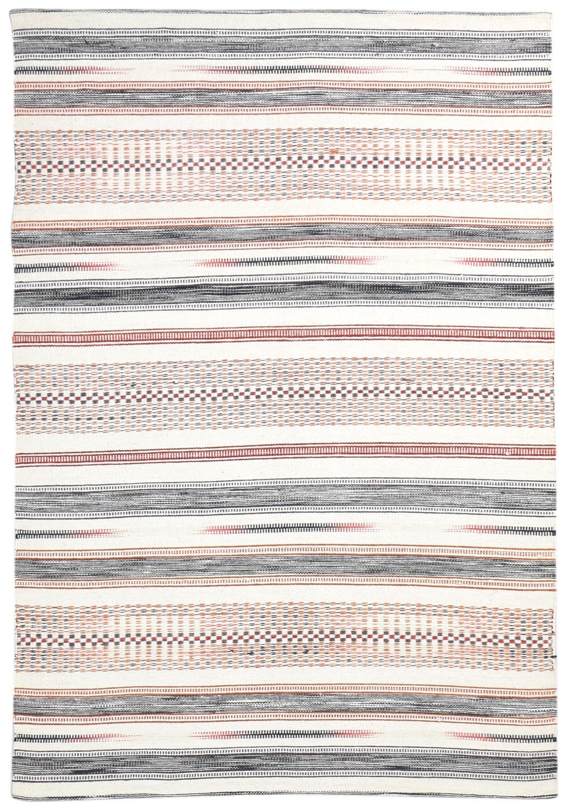 5' X 7' Rug Wool Cream Southwestern Dhurrie American Tribal Room Size Carpet   7865005572245