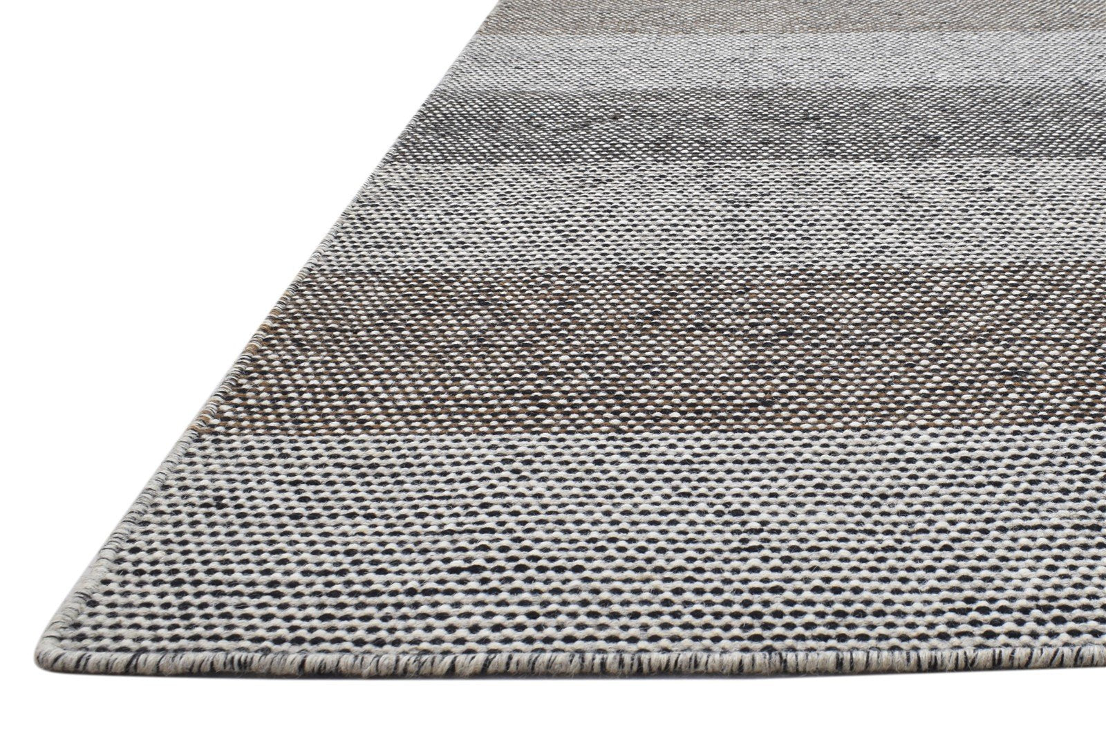 5' X 7' Rug Wool Grey Modern Dhurrie Scandinavian Striped Room Size Carpet   7864151179413