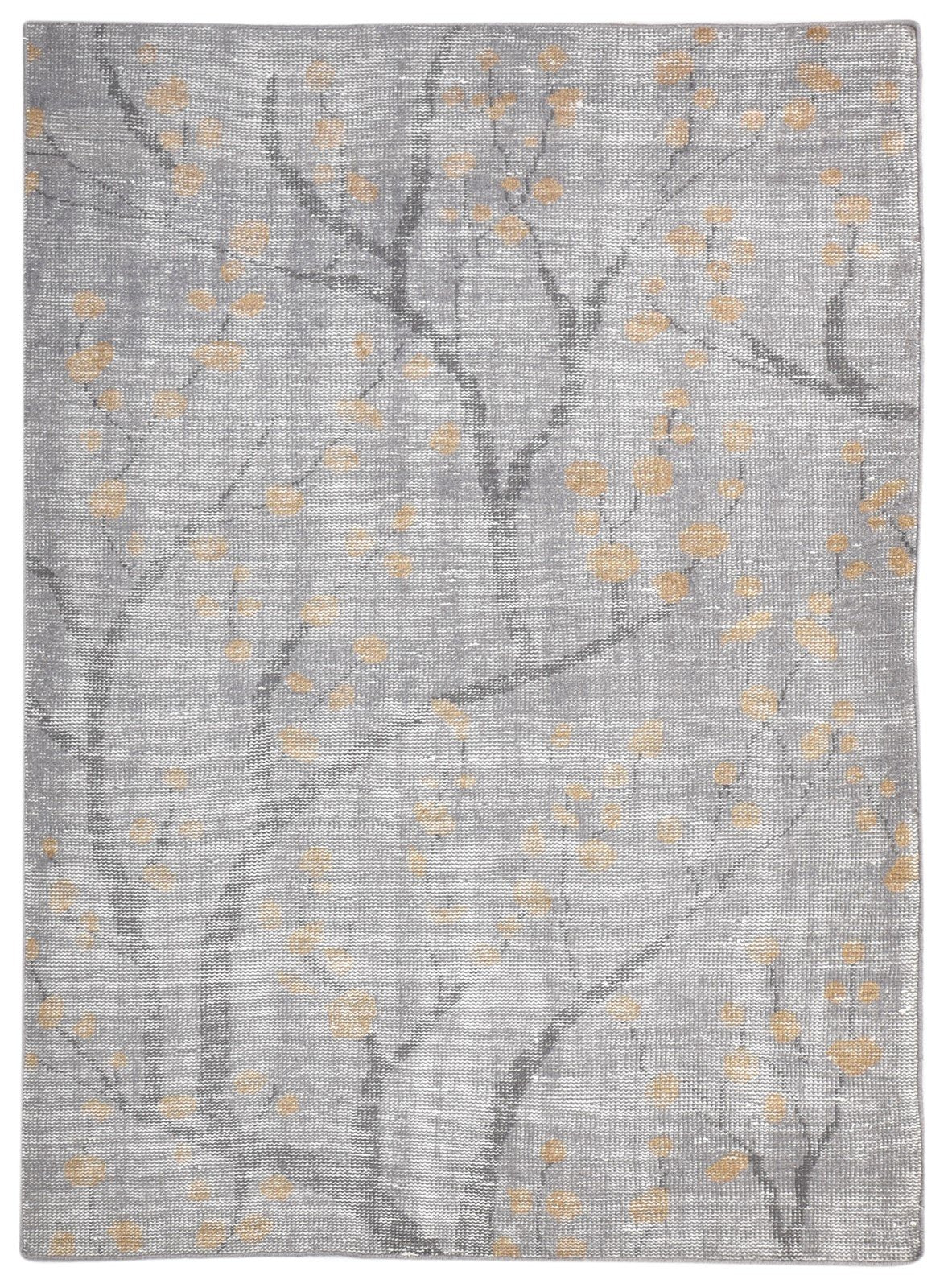 5' X 7' Rug Wool Grey Modern Hand Knotted French Floral Room Size Carpet   7864995643541