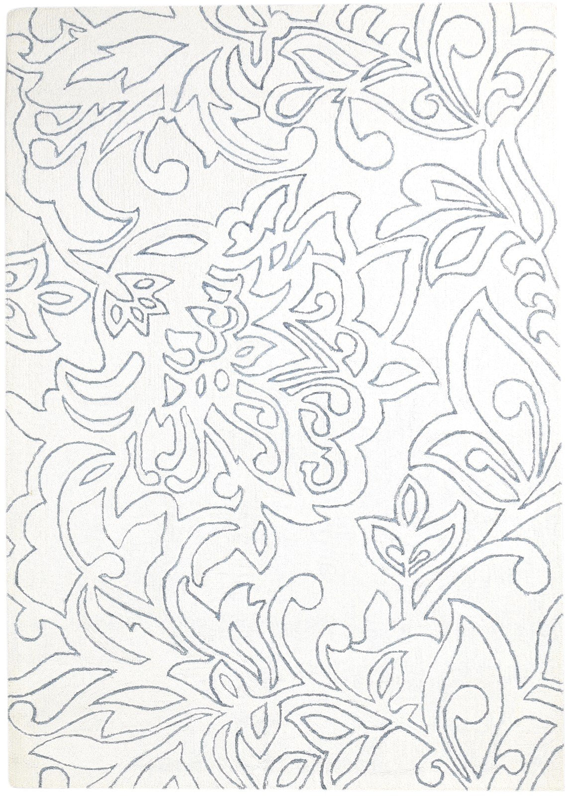 5' X 7' Rug Wool Ivory Modern Hand Tufted Scandinavian Floral Room Size Carpet   7865140740245