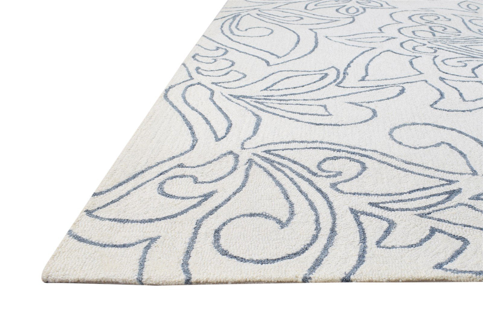 5' X 7' Rug Wool Ivory Modern Hand Tufted Scandinavian Floral Room Size Carpet   7865140740245