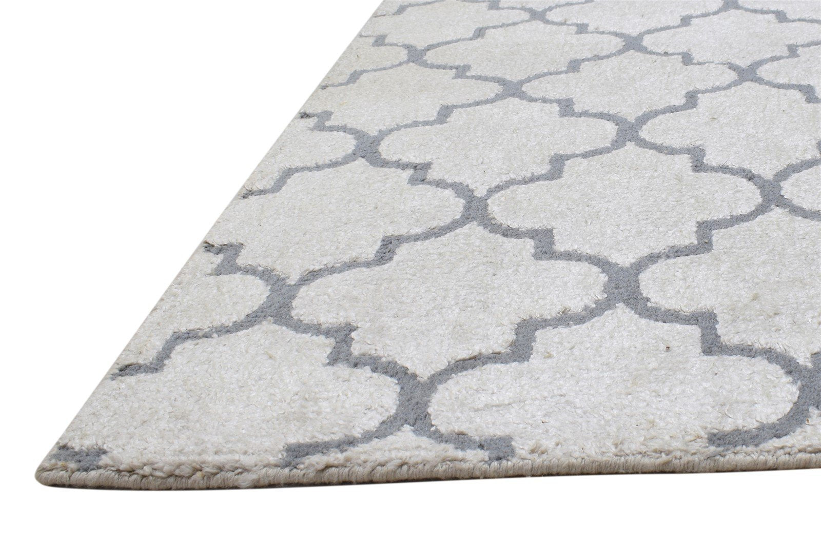 5' X 7' Rug Wool Sand Modern Hand Knotted Moroccan Trellis Room Size Carpet   7864512872597